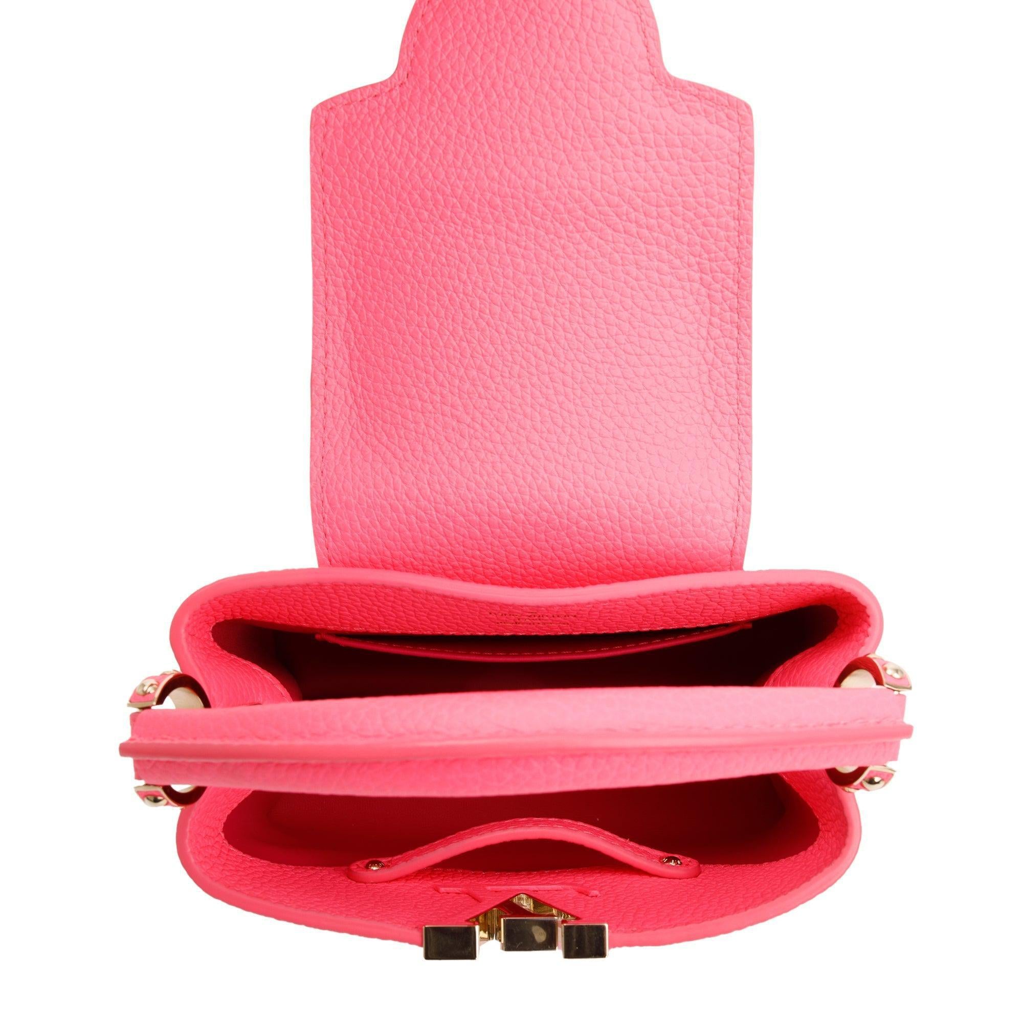 Louis Vuitton 2022 Pink Taurillon Leather Capucines Mini w/ Strap