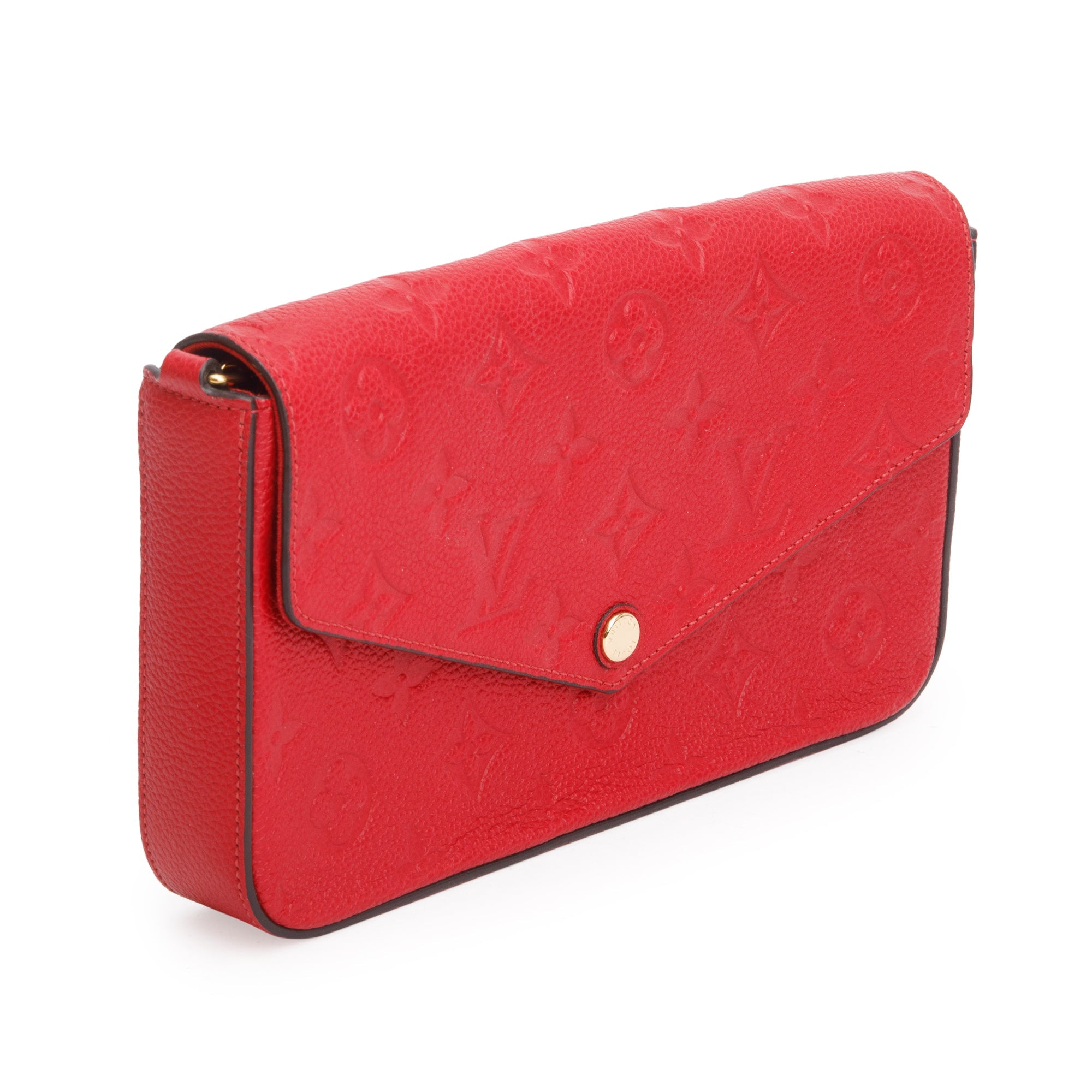 Louis Vuitton 2022 Red Monogram Empreinte Leather Felicie Pochette w/ Insert