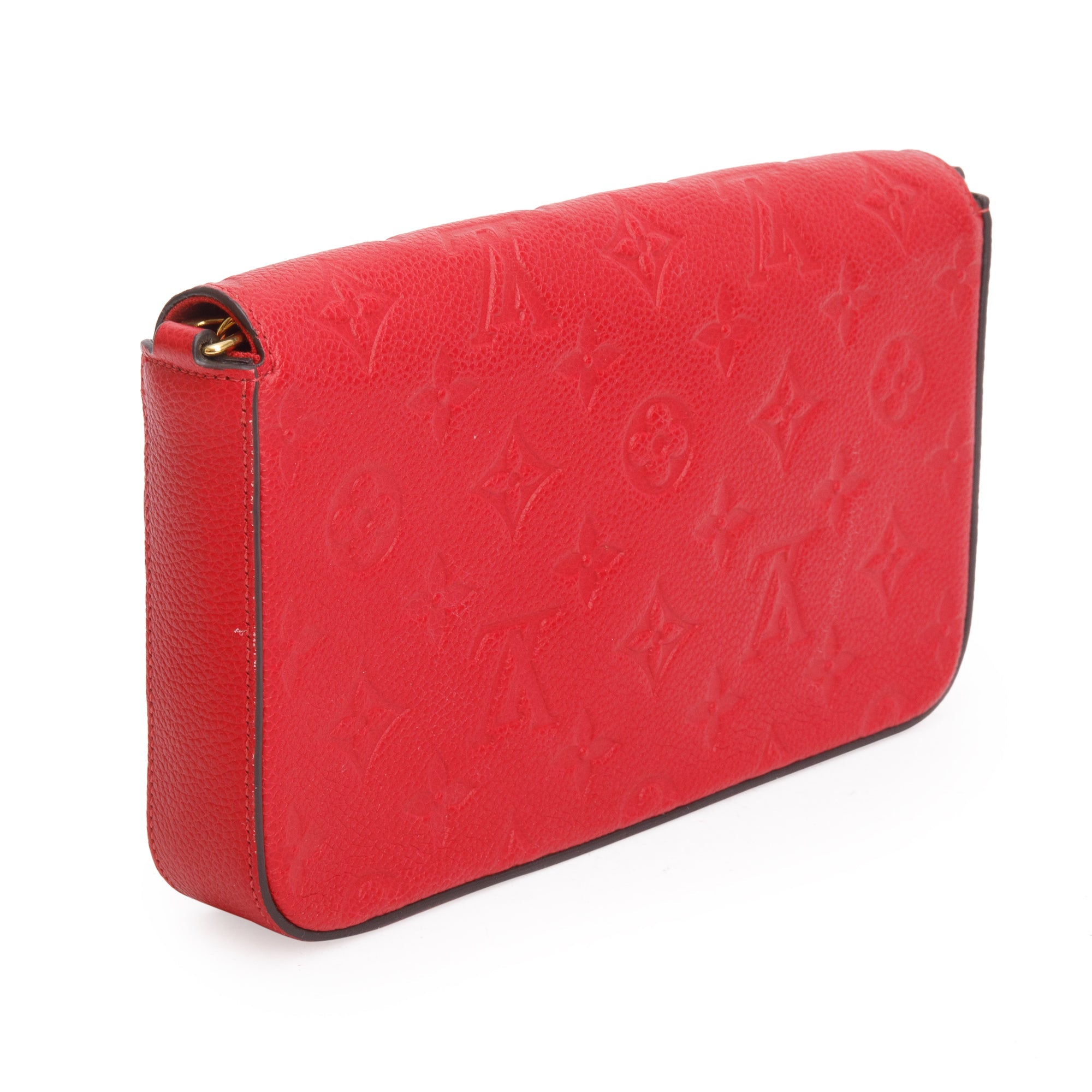 Louis Vuitton 2022 Red Monogram Empreinte Leather Felicie Pochette w/ Insert