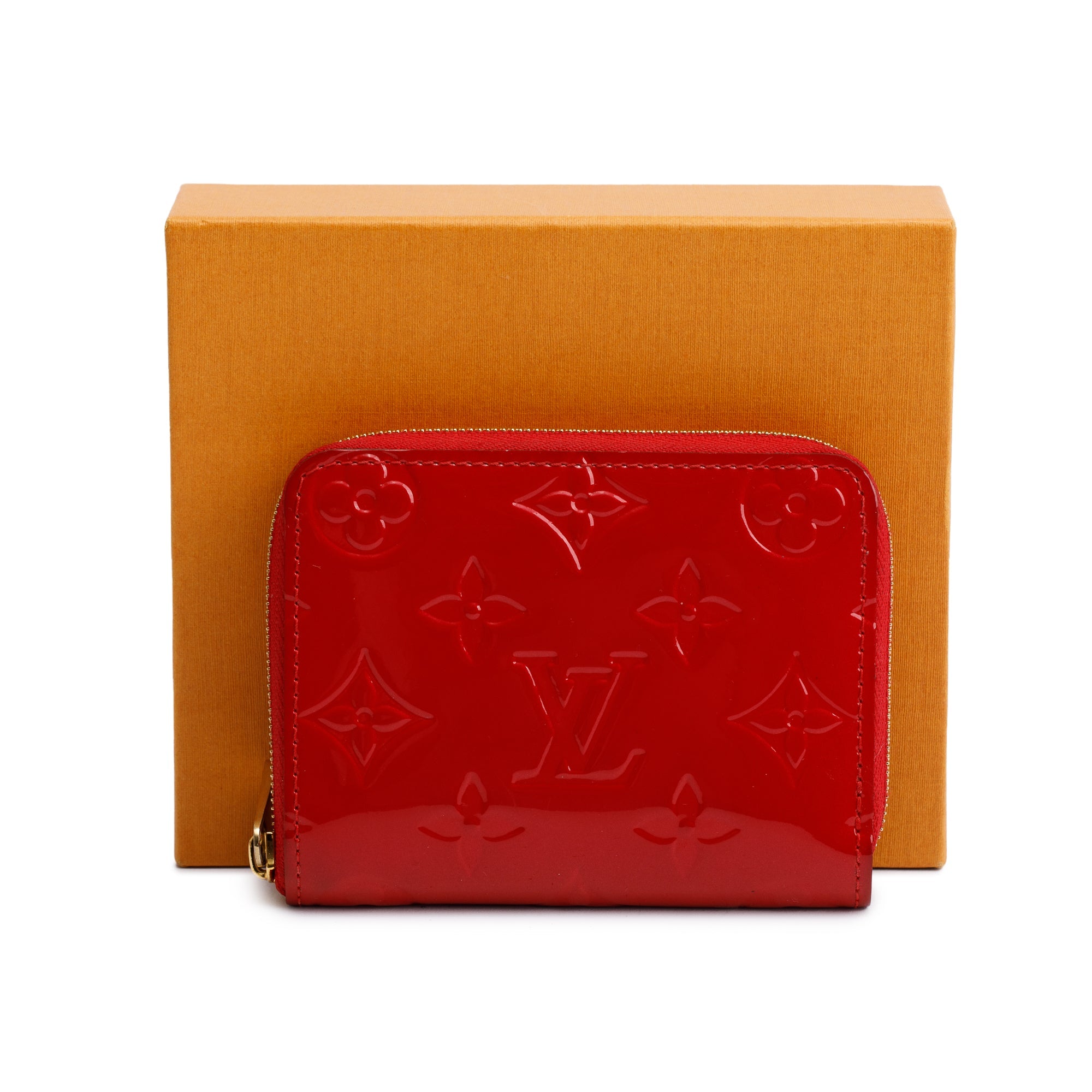 Louis Vuitton 2022 Red Monogram Vernis Leather Zippy Coin Purse w/ Box