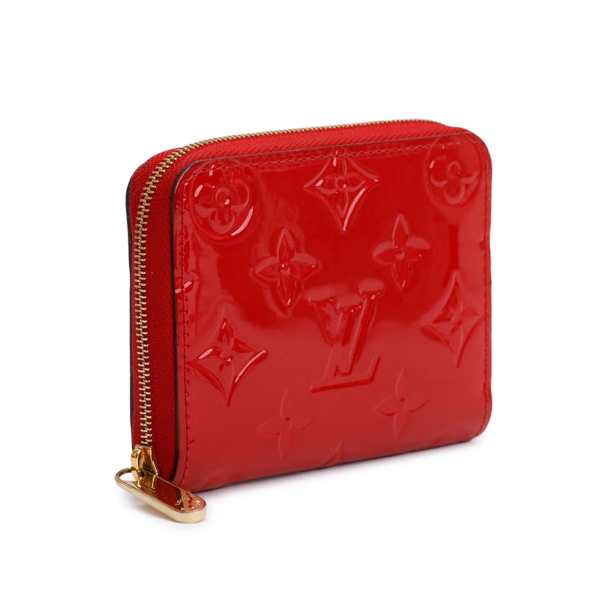 Louis Vuitton 2022 Red Monogram Vernis Leather Zippy Coin Purse w/ Box