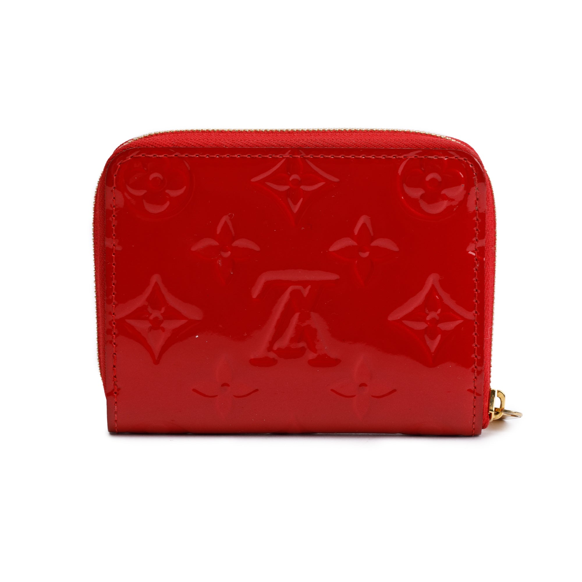 Louis Vuitton 2022 Red Monogram Vernis Leather Zippy Coin Purse w/ Box