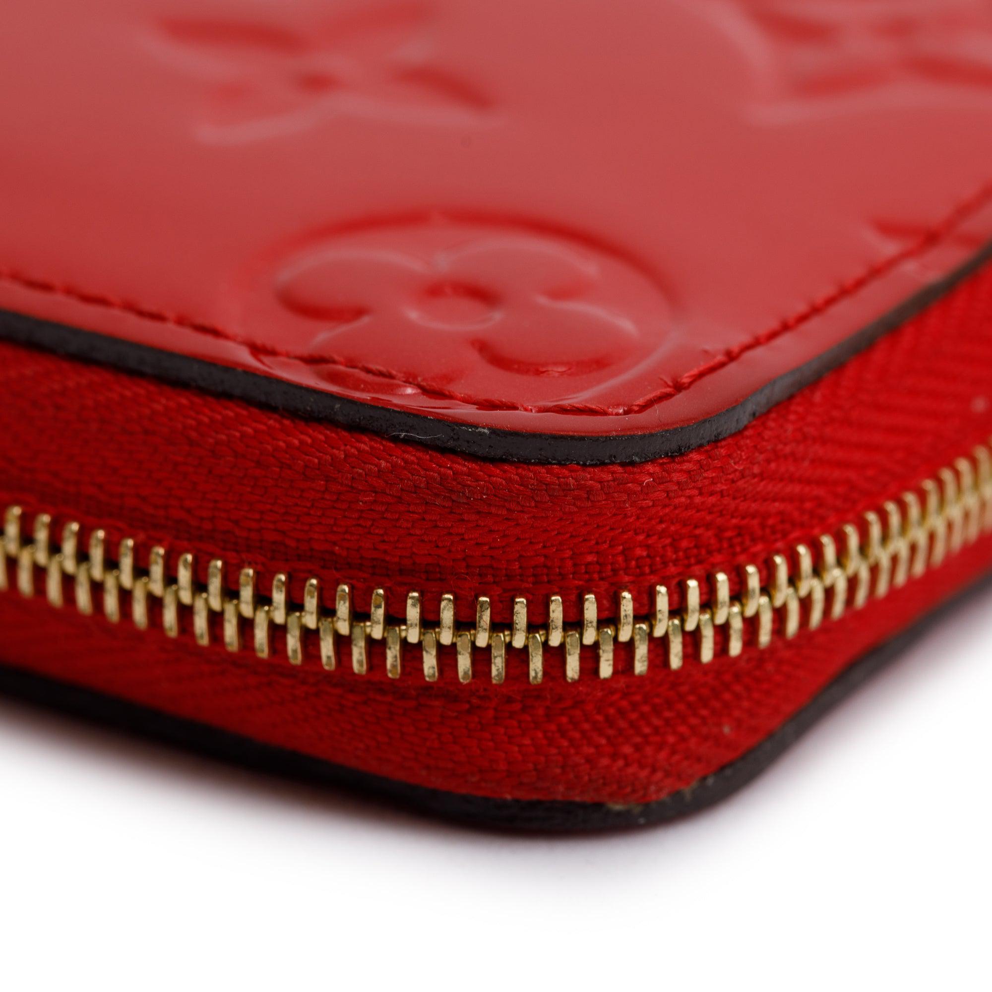 Louis Vuitton 2022 Red Monogram Vernis Leather Zippy Coin Purse w/ Box
