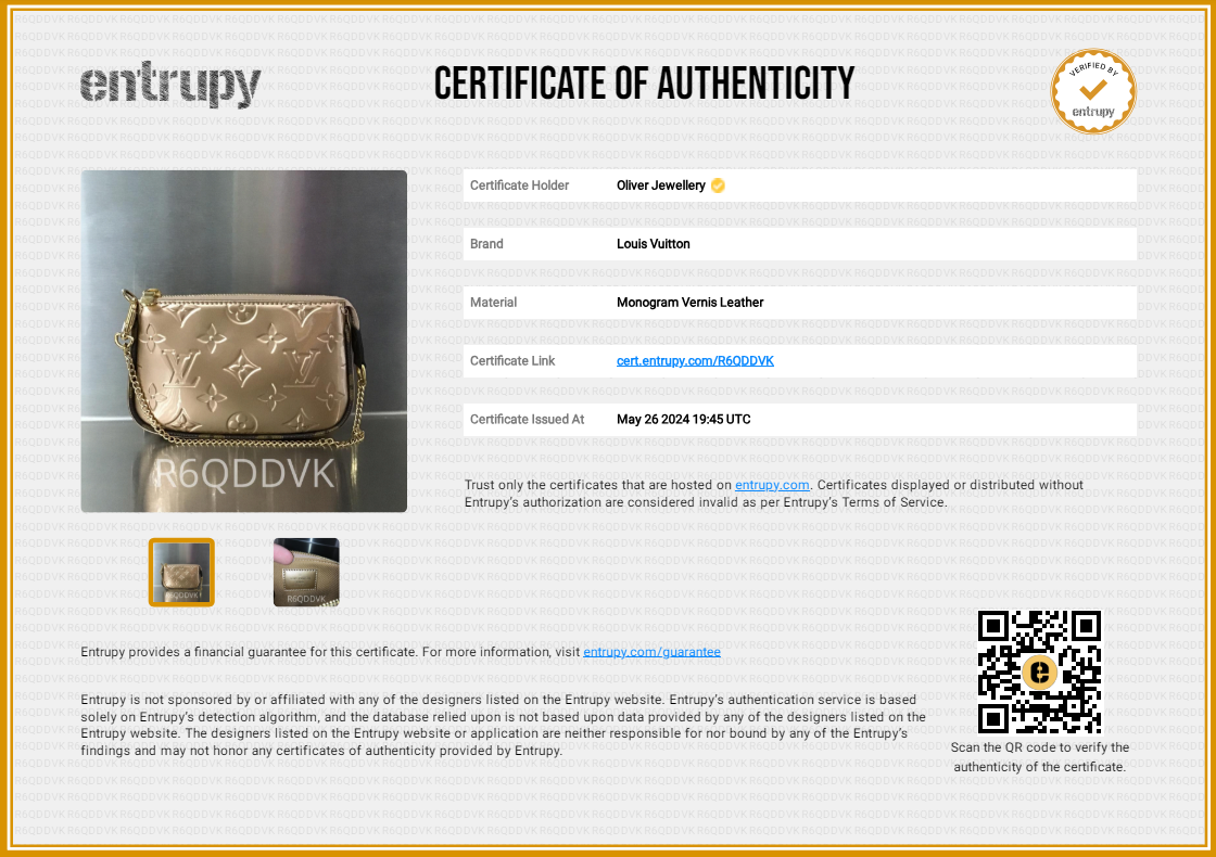 Louis Vuitton 2022 Rose Gold Monogram Vernis Leather Mini Pochette Accessoires w/ Box