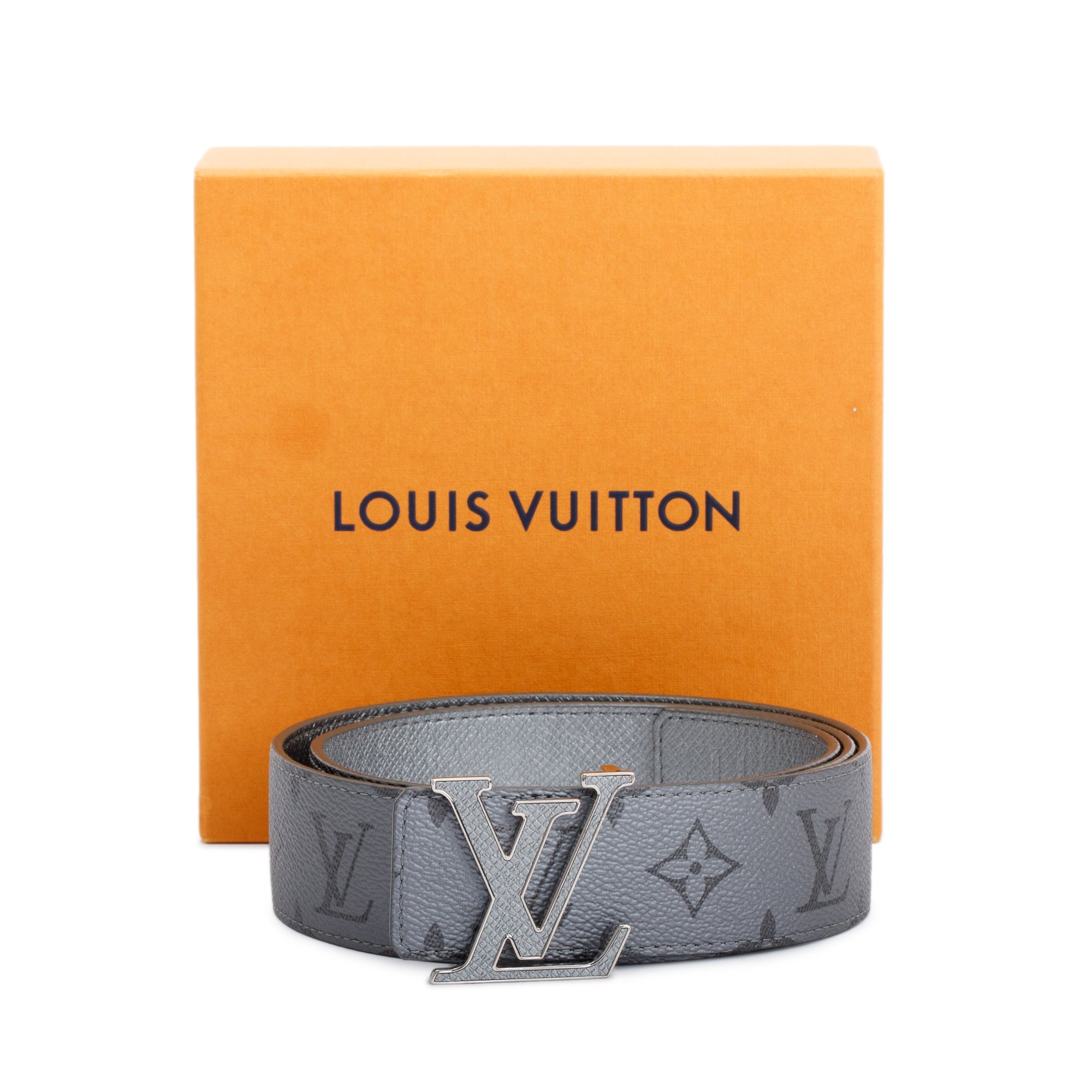 Louis Vuitton 2022 Silver Monogram Reversible LV Initiales 40MM Belt, Size 90 36 w/ Box