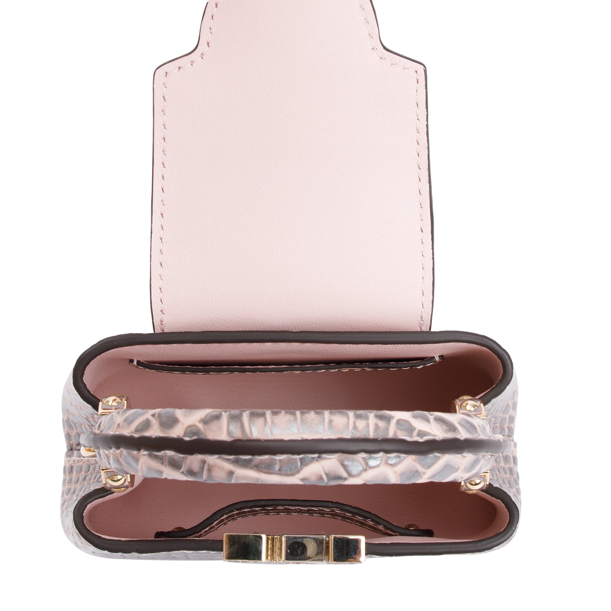 Louis Vuitton 2022 Silver/Pink Crocodilien Brillant Capucines Nano w/ Strap & Box