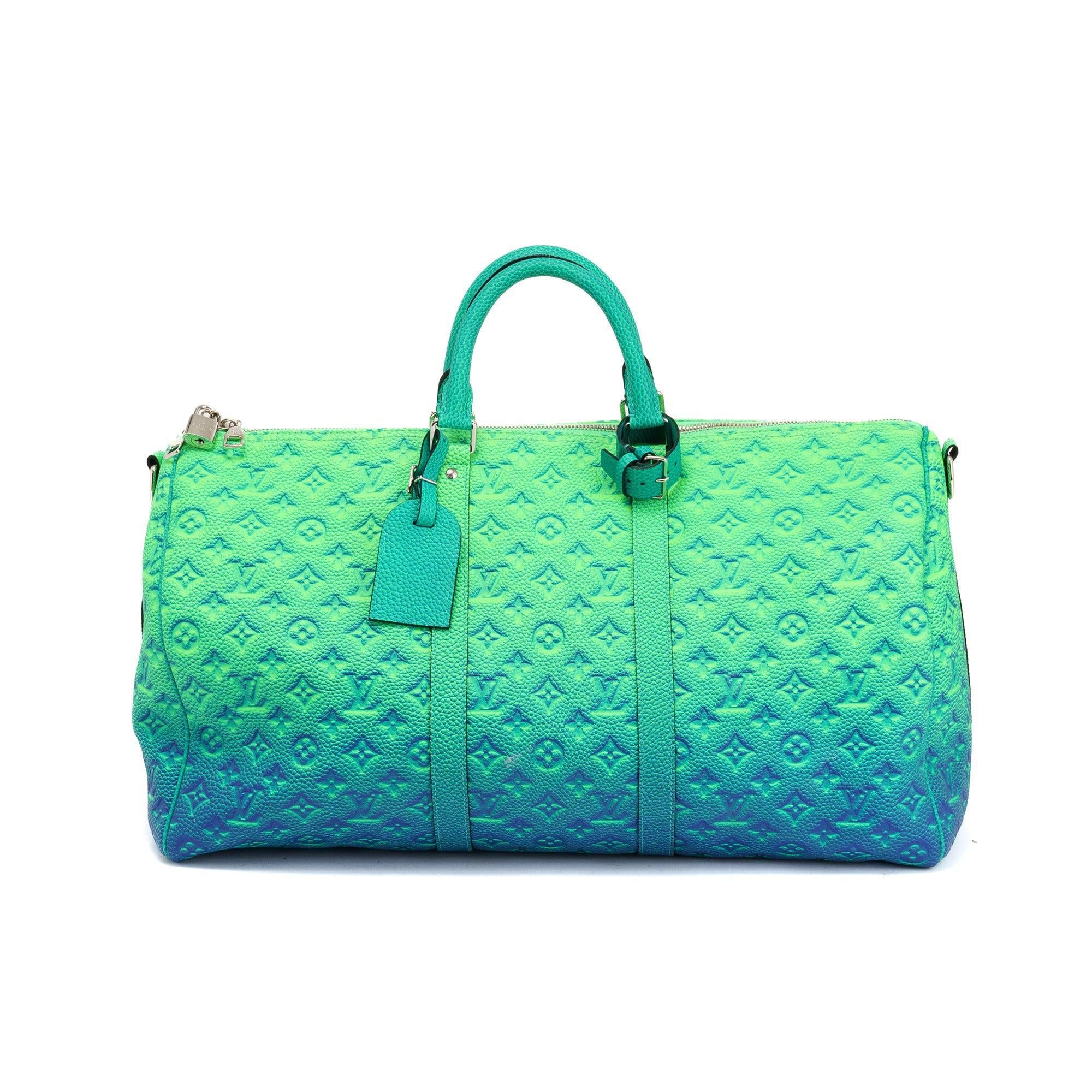 Louis Vuitton 2022 Virgil Abloh Monogram Taurillon Illusion Keepall Bandouliere 50 w/ Strap