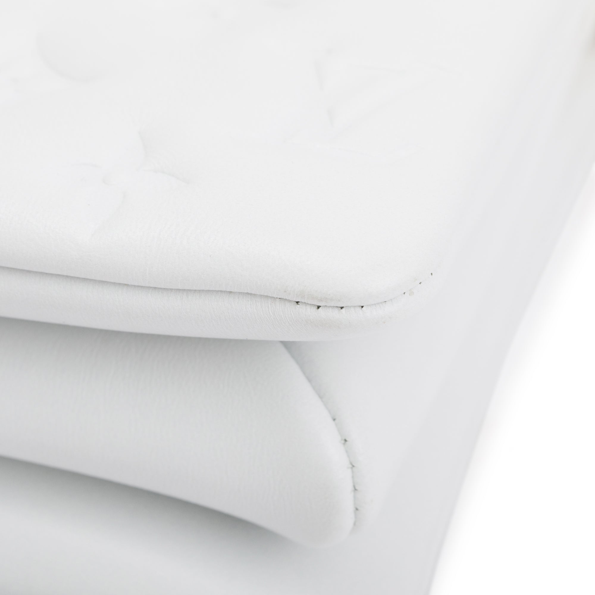 Louis Vuitton 2022 White Monogram Embossed Lambskin Leather Coussin BB