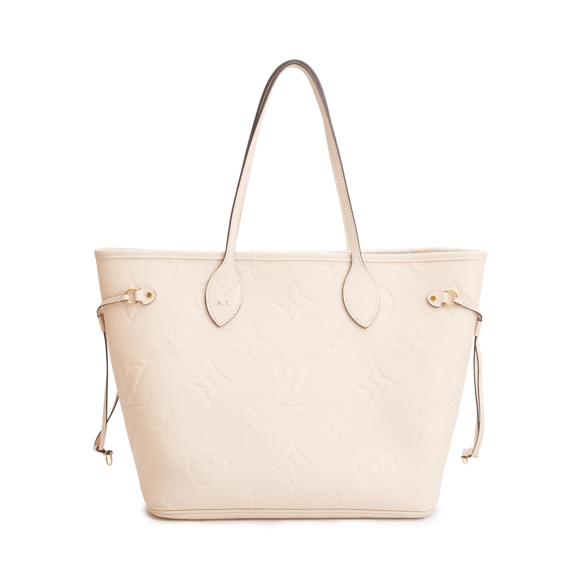 Louis Vuitton 2022 White Monogram Empreinte Leather Neverfull MM w/ Pouch & Box