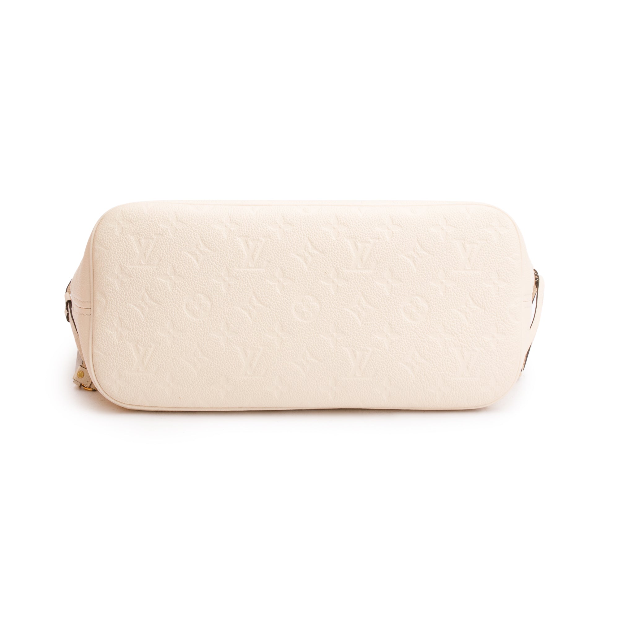 Louis Vuitton 2022 White Monogram Empreinte Leather Neverfull MM w/ Pouch & Box