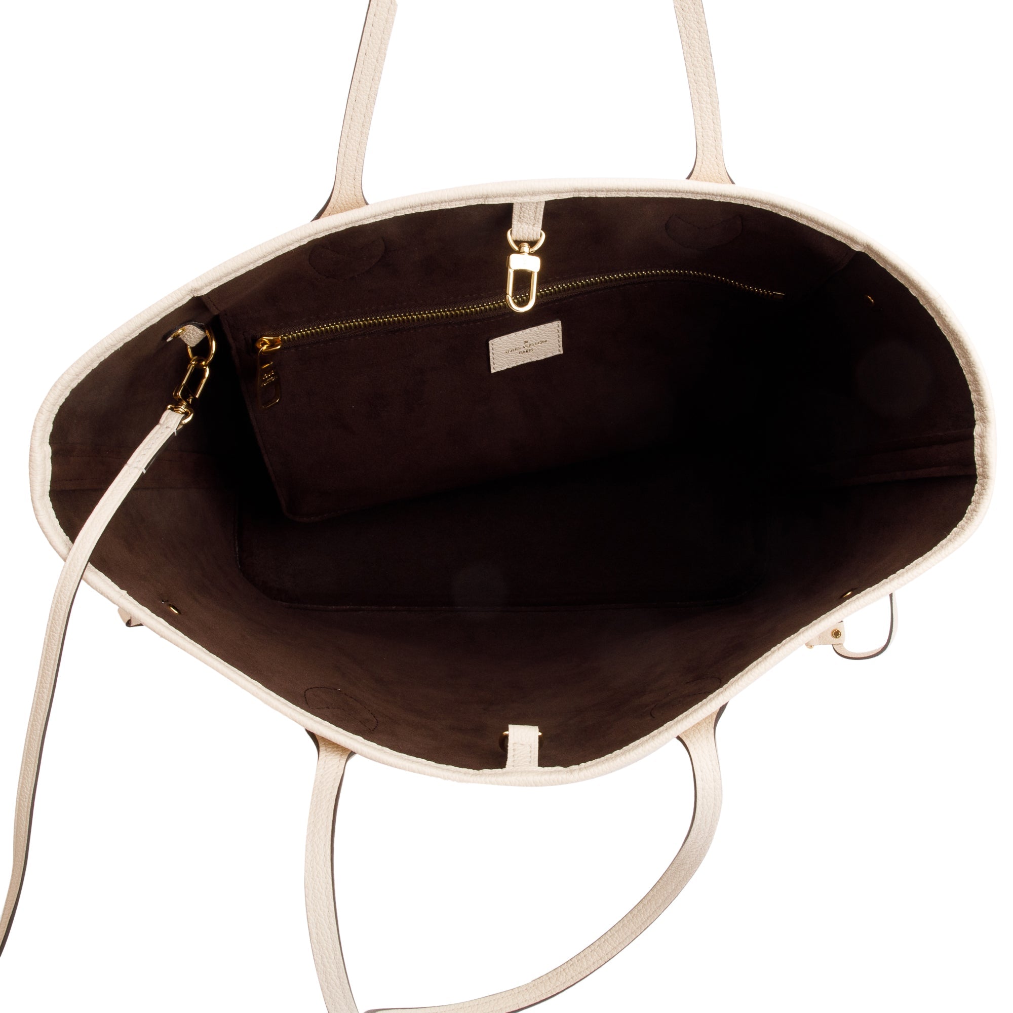 Louis Vuitton 2022 White Monogram Empreinte Leather Neverfull MM w/ Pouch & Box