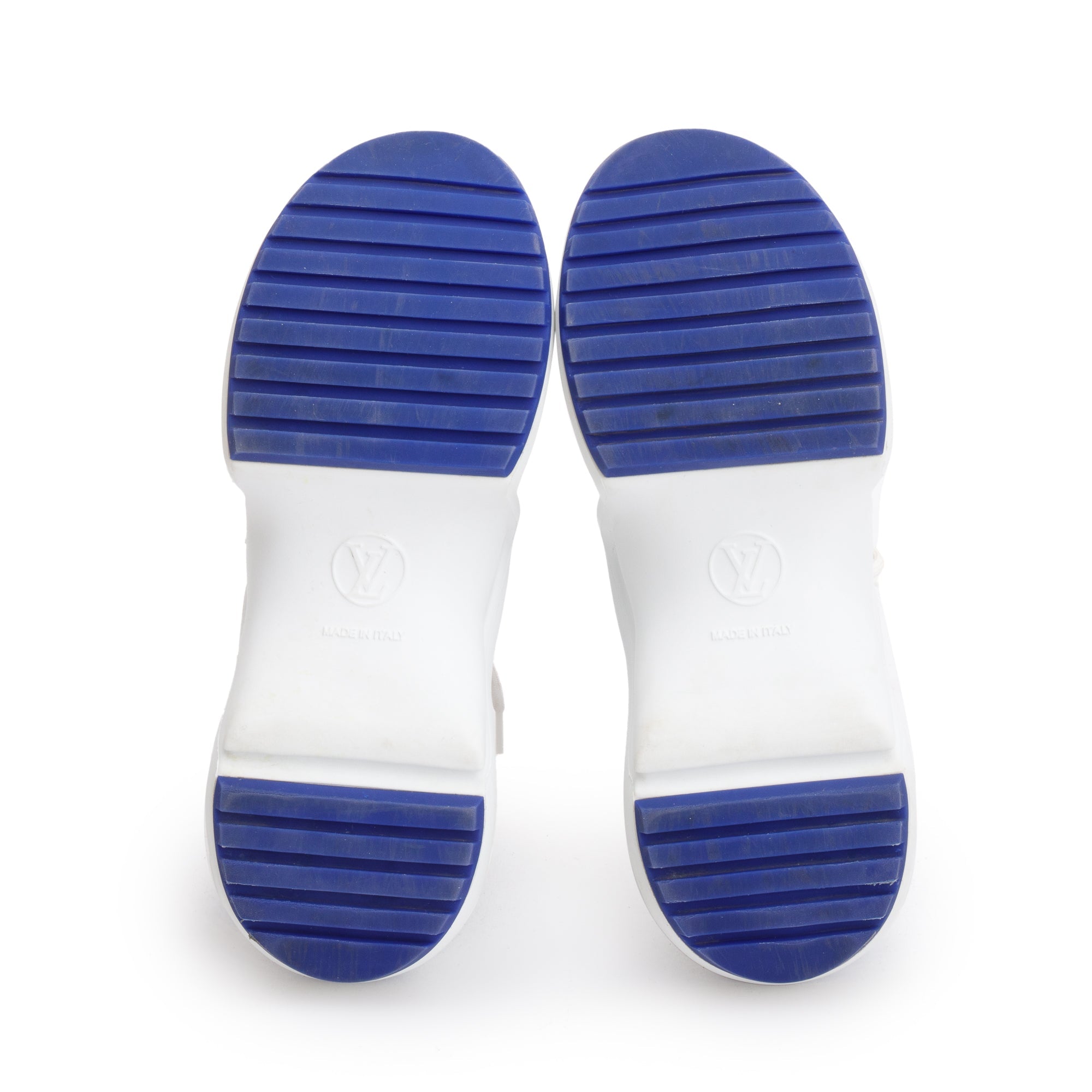 Louis Vuitton 2022 White/Blue Monogram Velvet & Leather LV Archlight Sneakers, Size 37 w/ Box