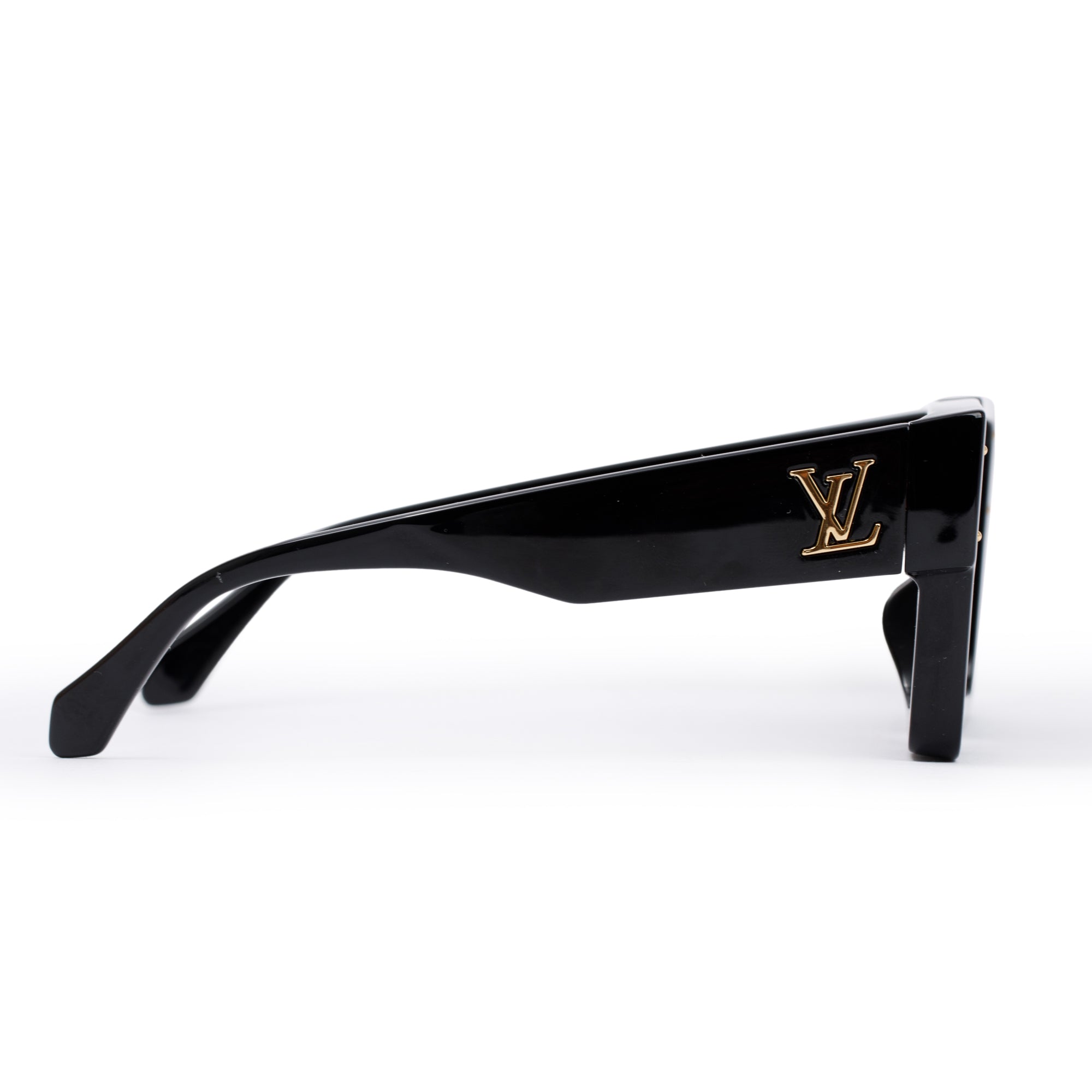 Louis Vuitton 2022 Z1578W Black Acetate Cyclone Sunglasses w/ Box & Case