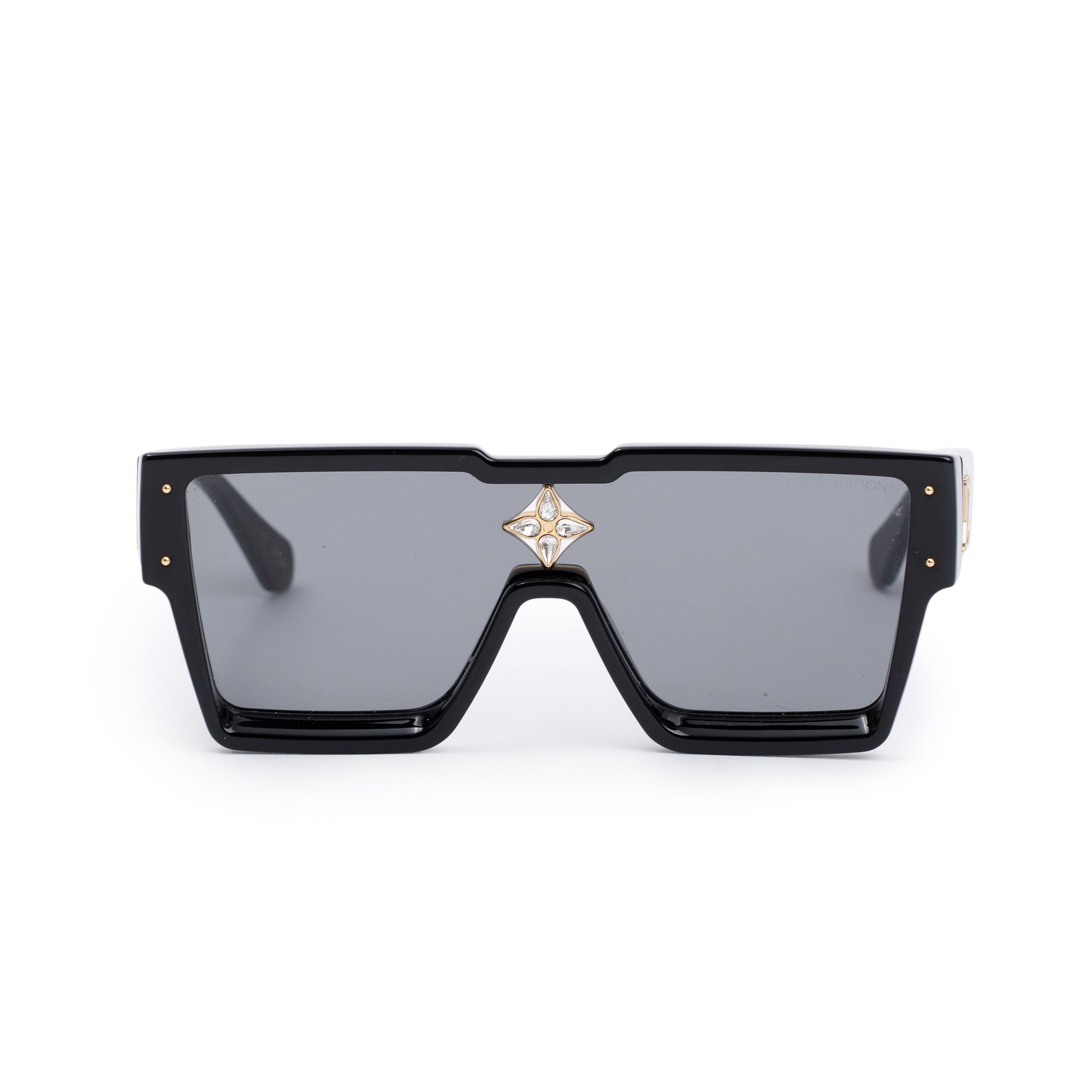 Louis Vuitton 2022 Z1578W Black Acetate Cyclone Sunglasses w/ Box & Case