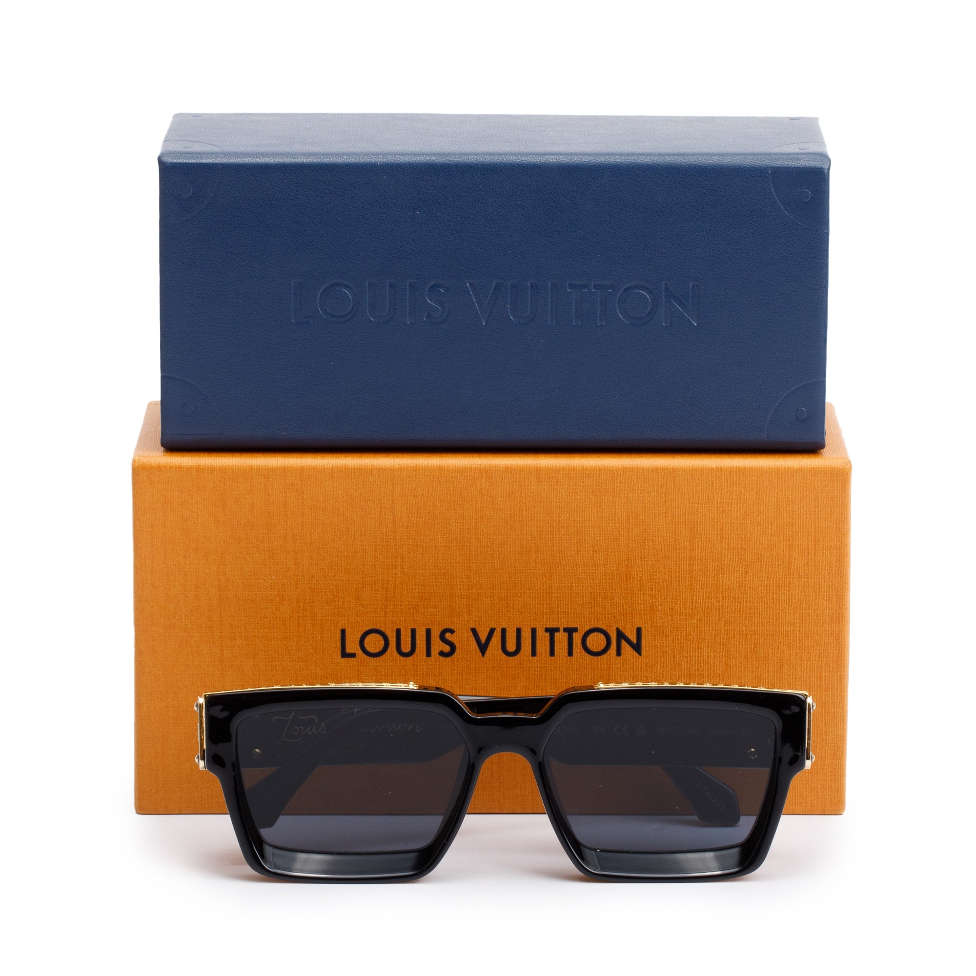 Louis Vuitton 2023 Black Acetate 1.1 Millionaires Sunglasses w/ Box & Case