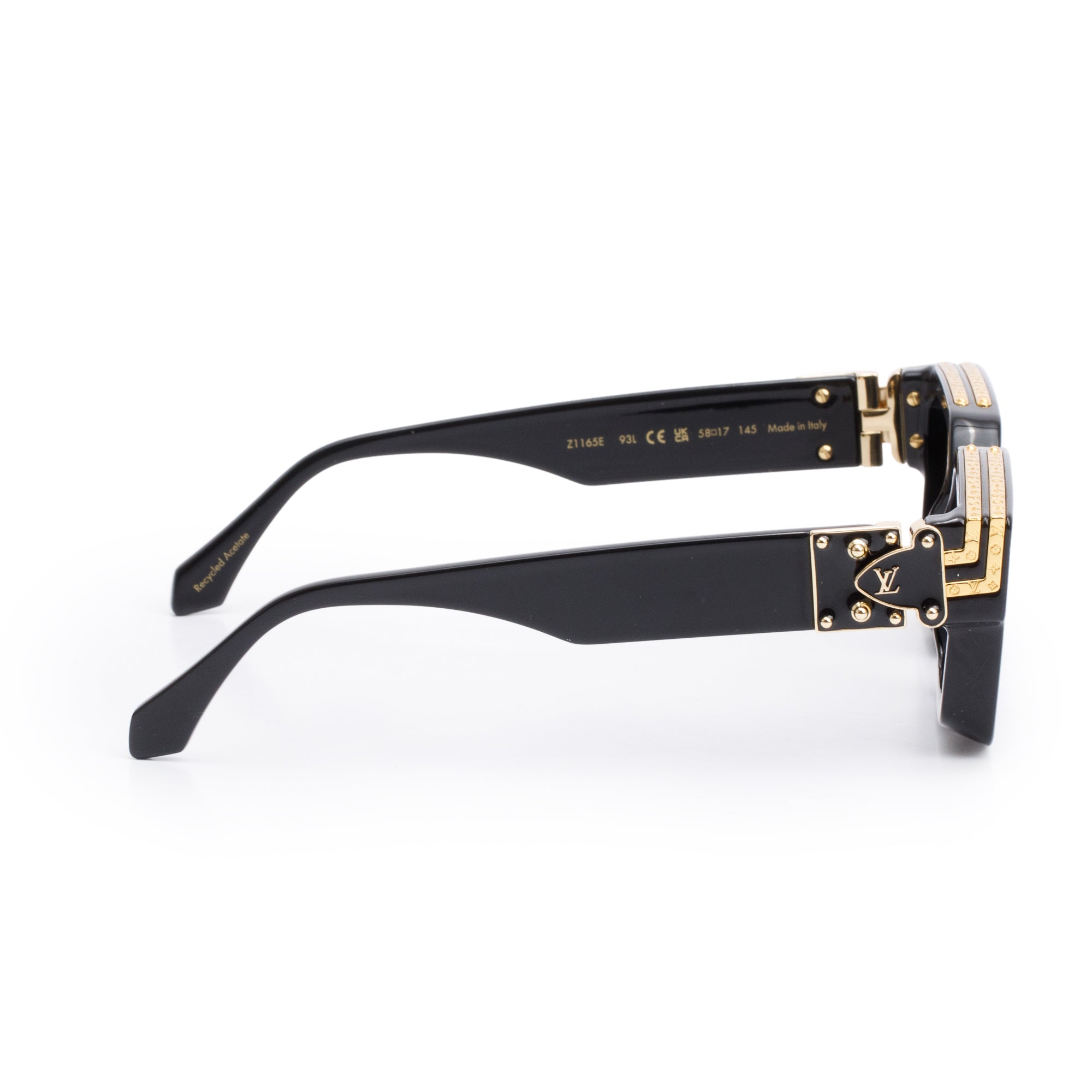 Louis Vuitton 2023 Black Acetate 1.1 Millionaires Sunglasses w/ Box & Case