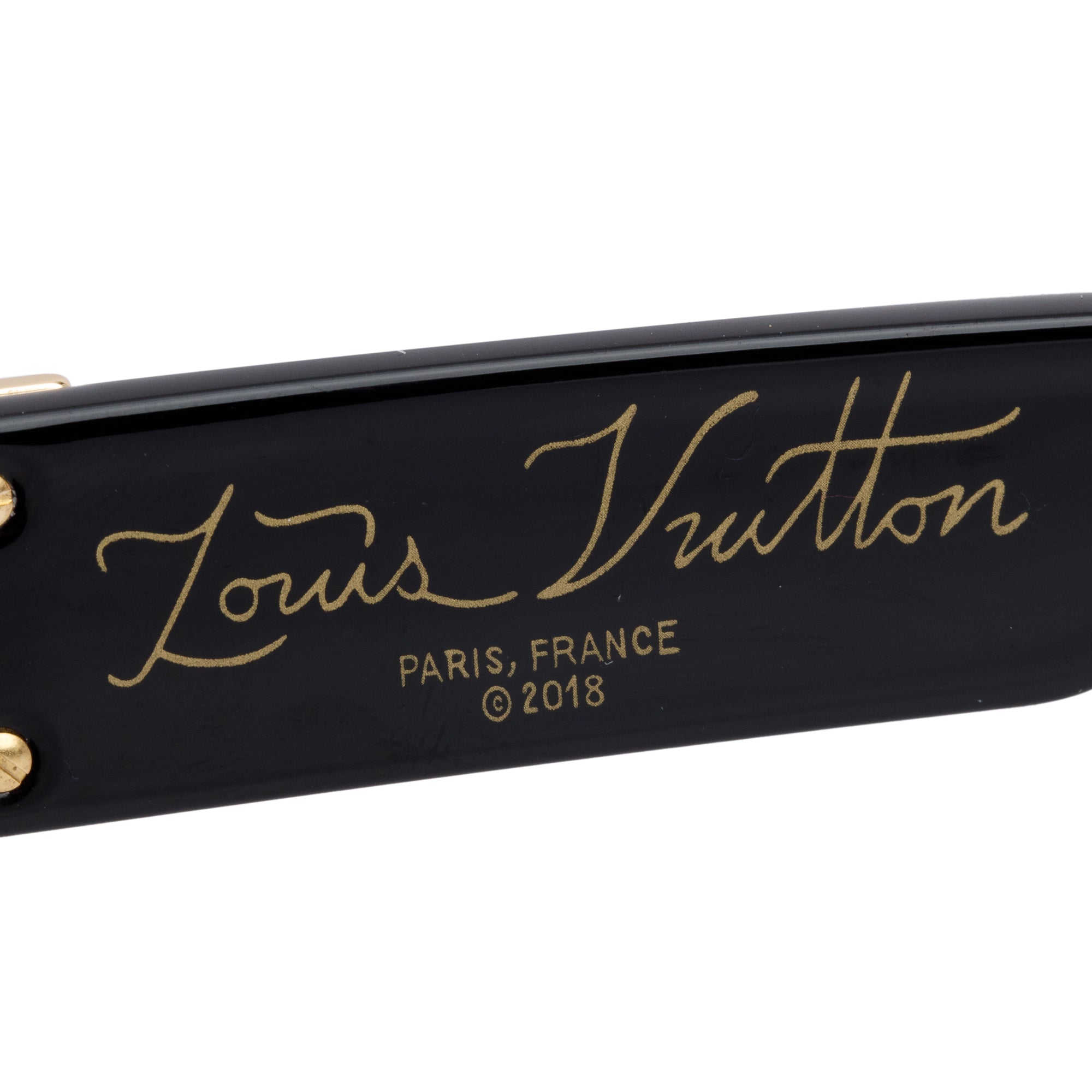 Louis Vuitton 2023 Black Acetate 1.1 Millionaires Sunglasses w/ Box & Case