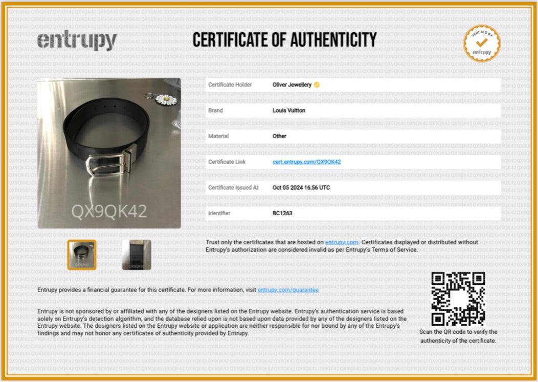 Louis Vuitton 2023 Black Damier Infini Leather Pont Neuf 35 MM Belt, Size 85 34