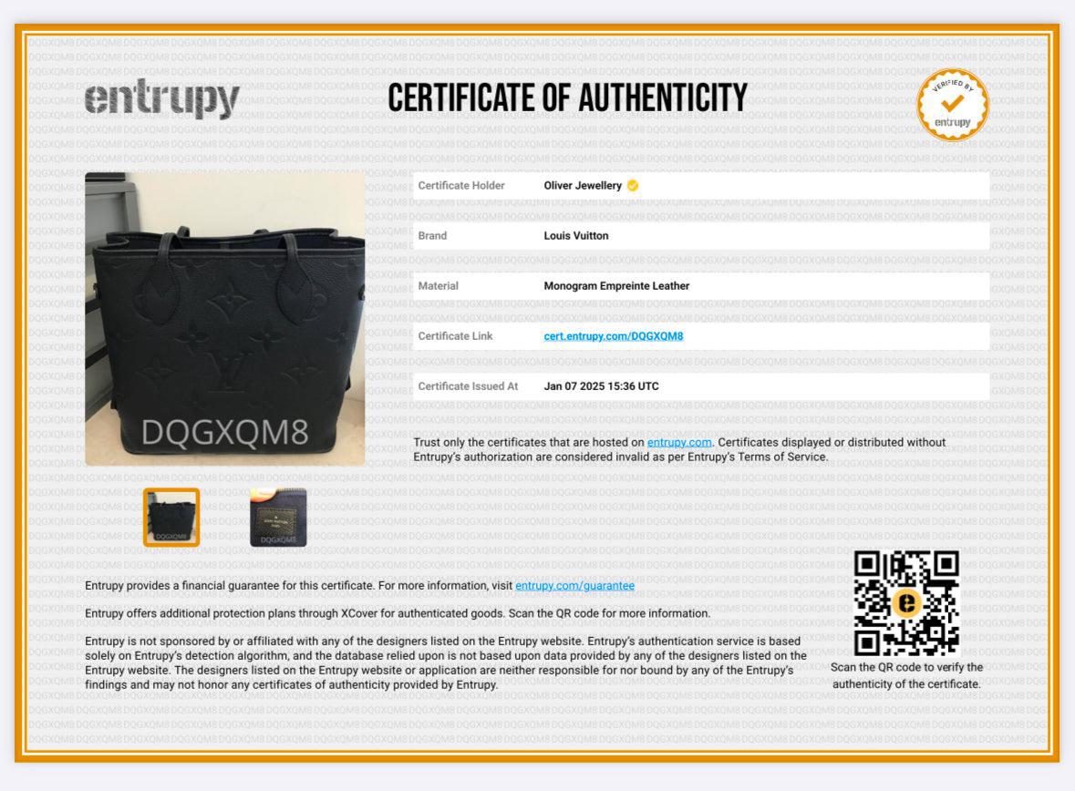 Louis Vuitton 2023 Black Monogram Empreinte Leather Neverfull MM w/ Pouch