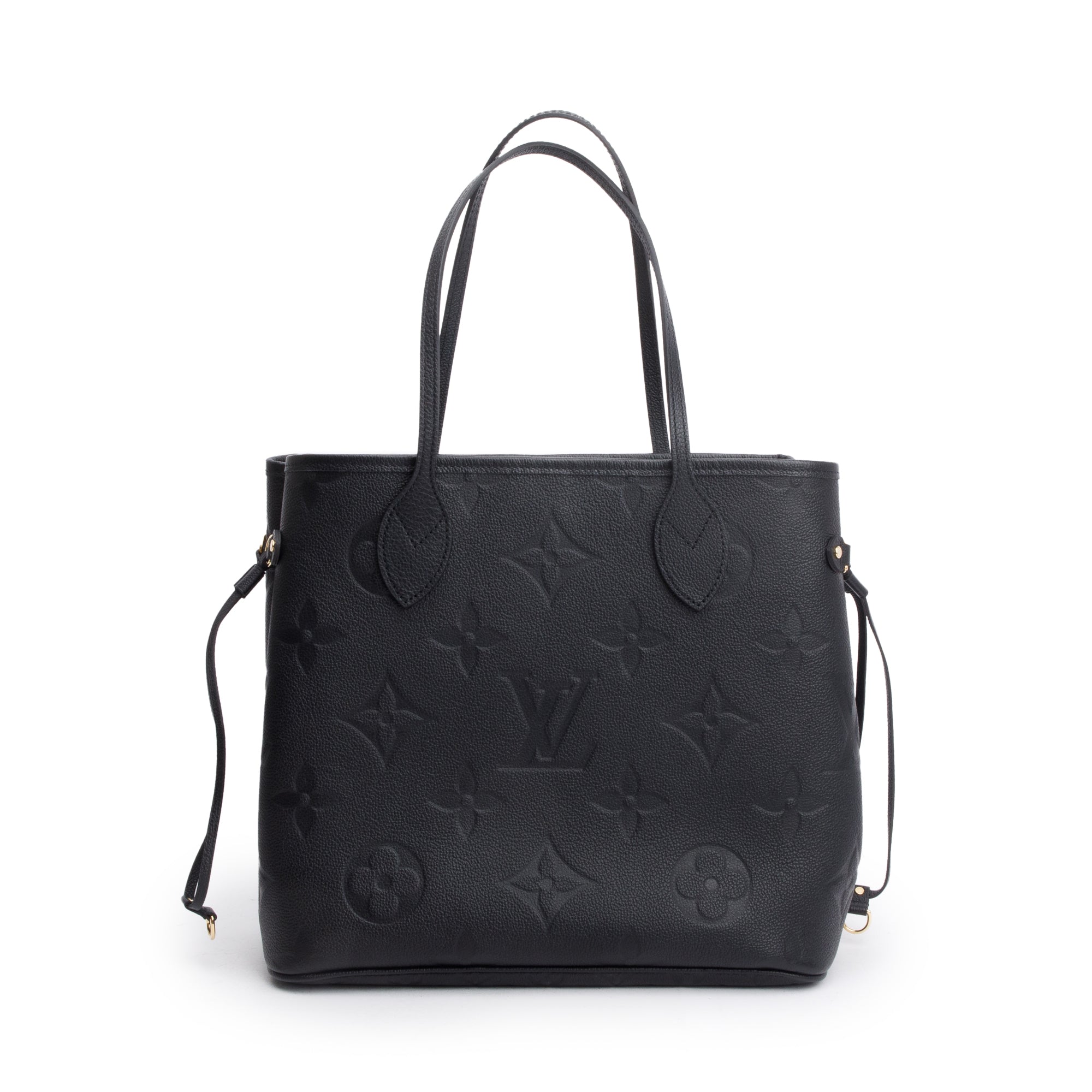 Louis Vuitton 2023 Black Monogram Empreinte Leather Neverfull MM w/ Pouch