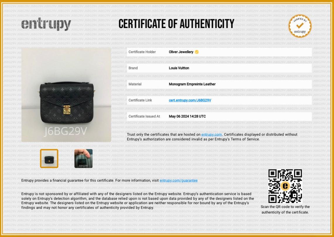 Louis Vuitton 2023 Black Monogram Empreinte Leather Pochette Metis w/ Box & Receipt