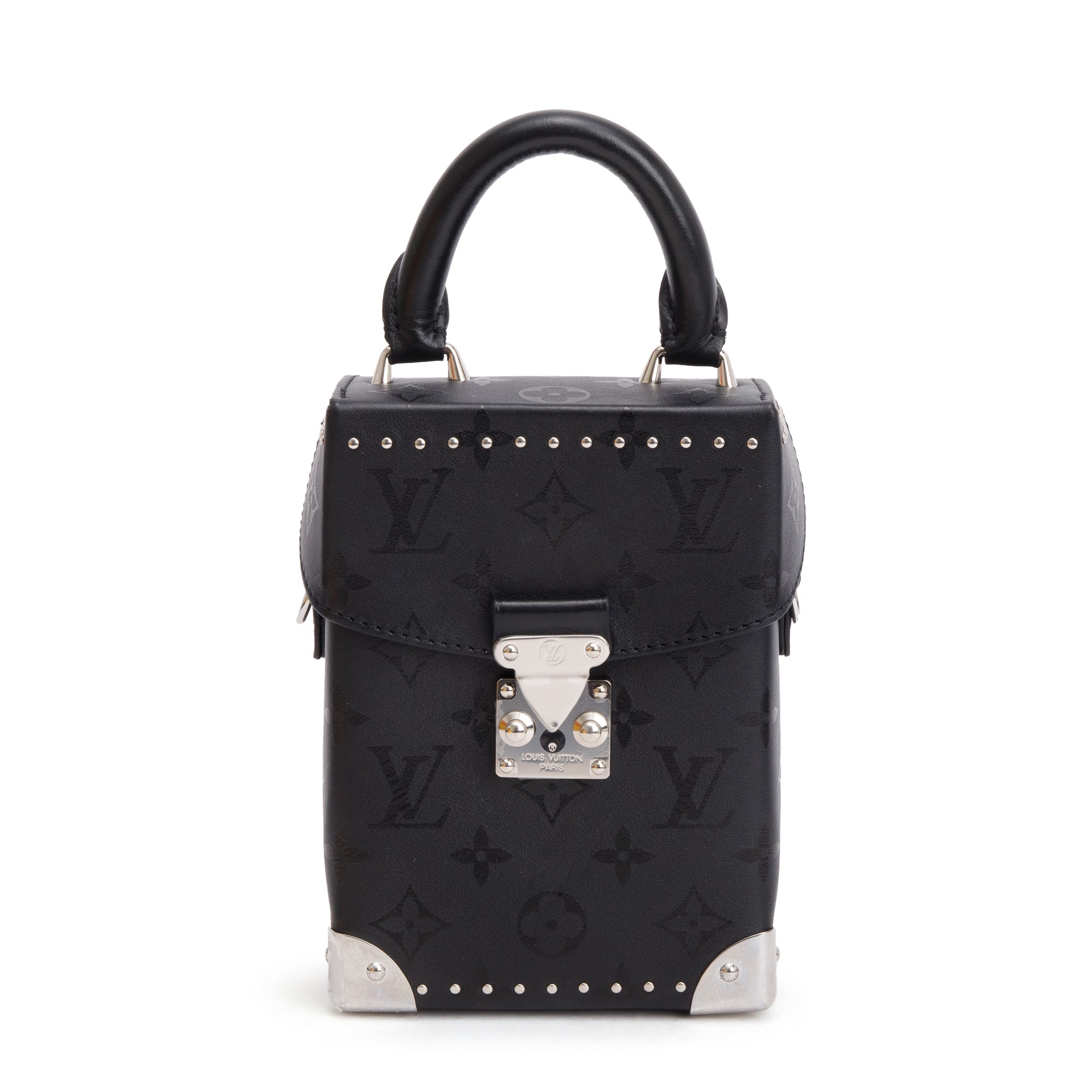 Louis Vuitton 2023 Black Monogram Print Calfskin Leather Camera Box w/ Strap & Box