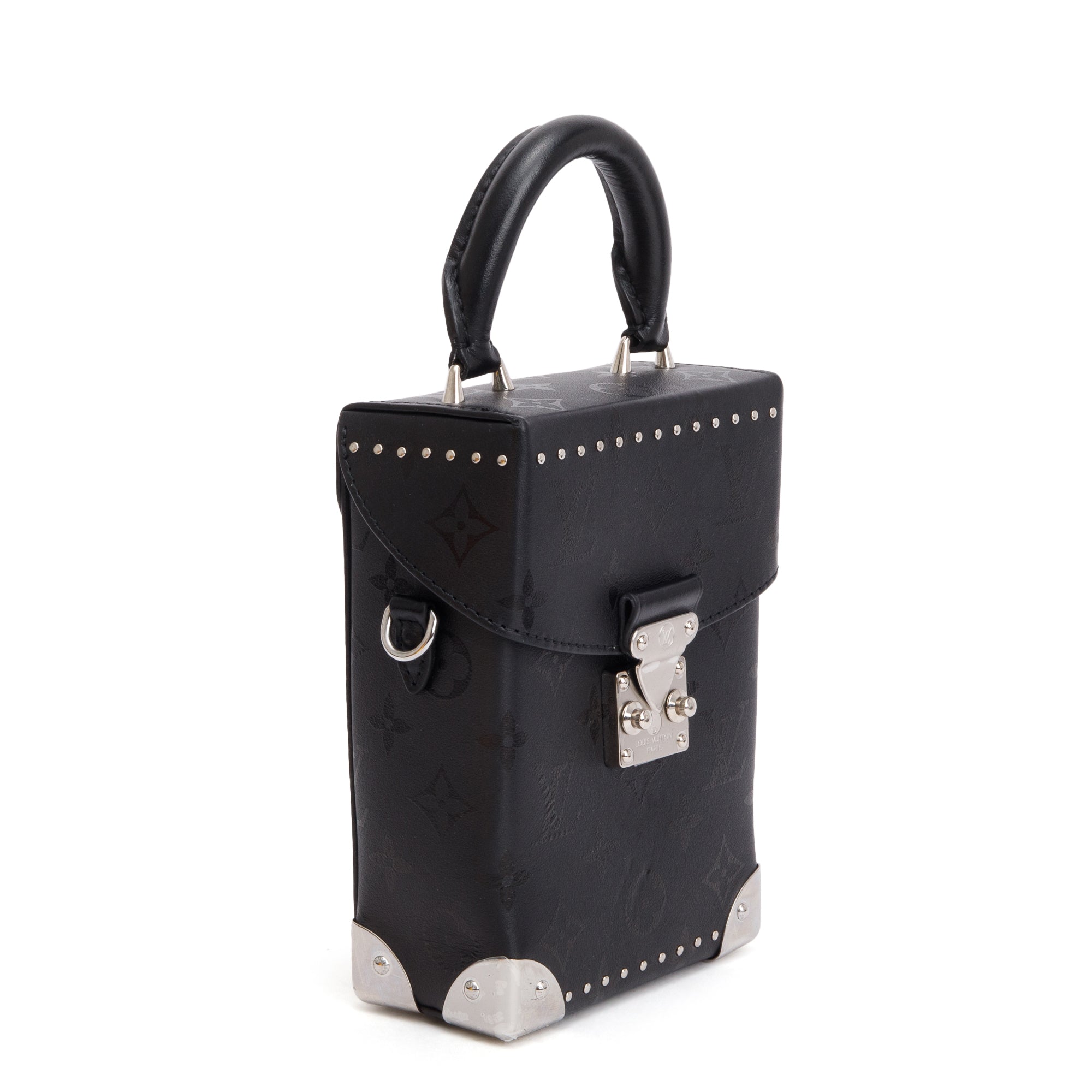 Louis Vuitton 2023 Black Monogram Print Calfskin Leather Camera Box w/ Strap & Box