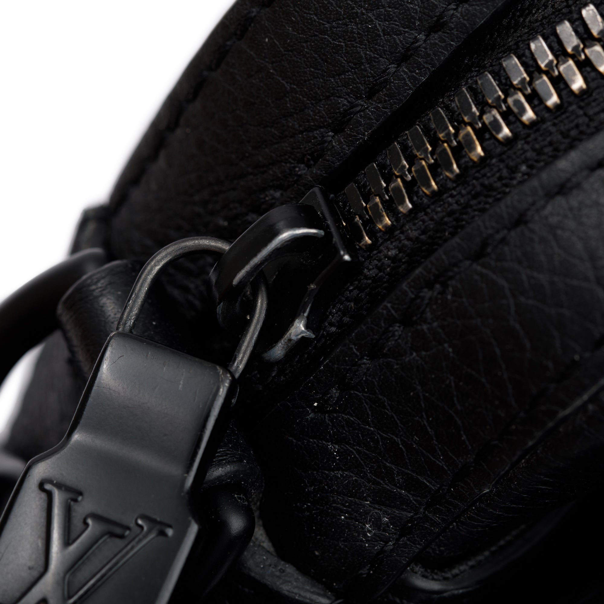 Louis Vuitton 2023 Black Monogram Shadow Embossed Calfskin Leather Trio Messenger Bag w/ Box