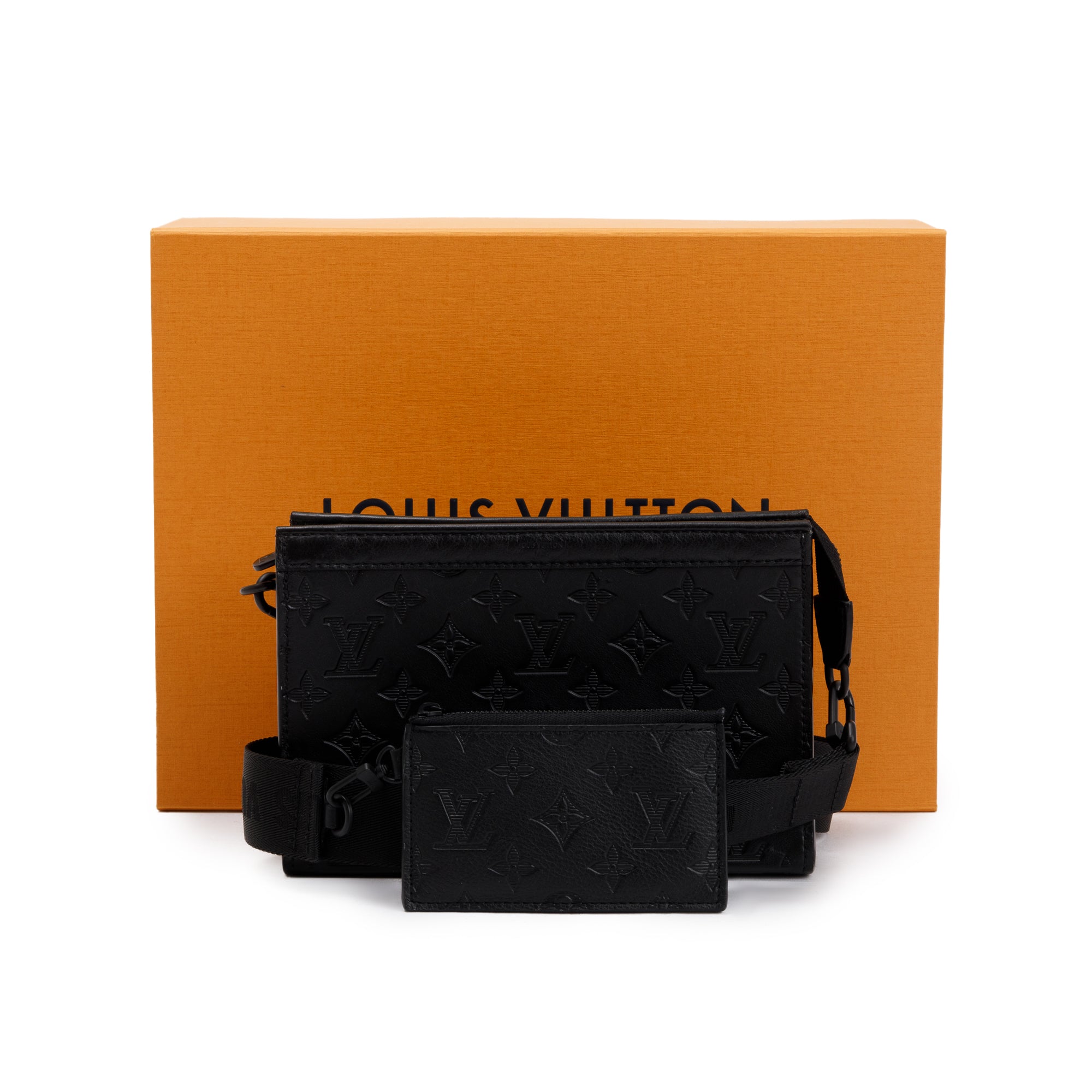 Louis Vuitton 2023 Black Monogram Shadow Gaston Wearable Wallet w/ Box