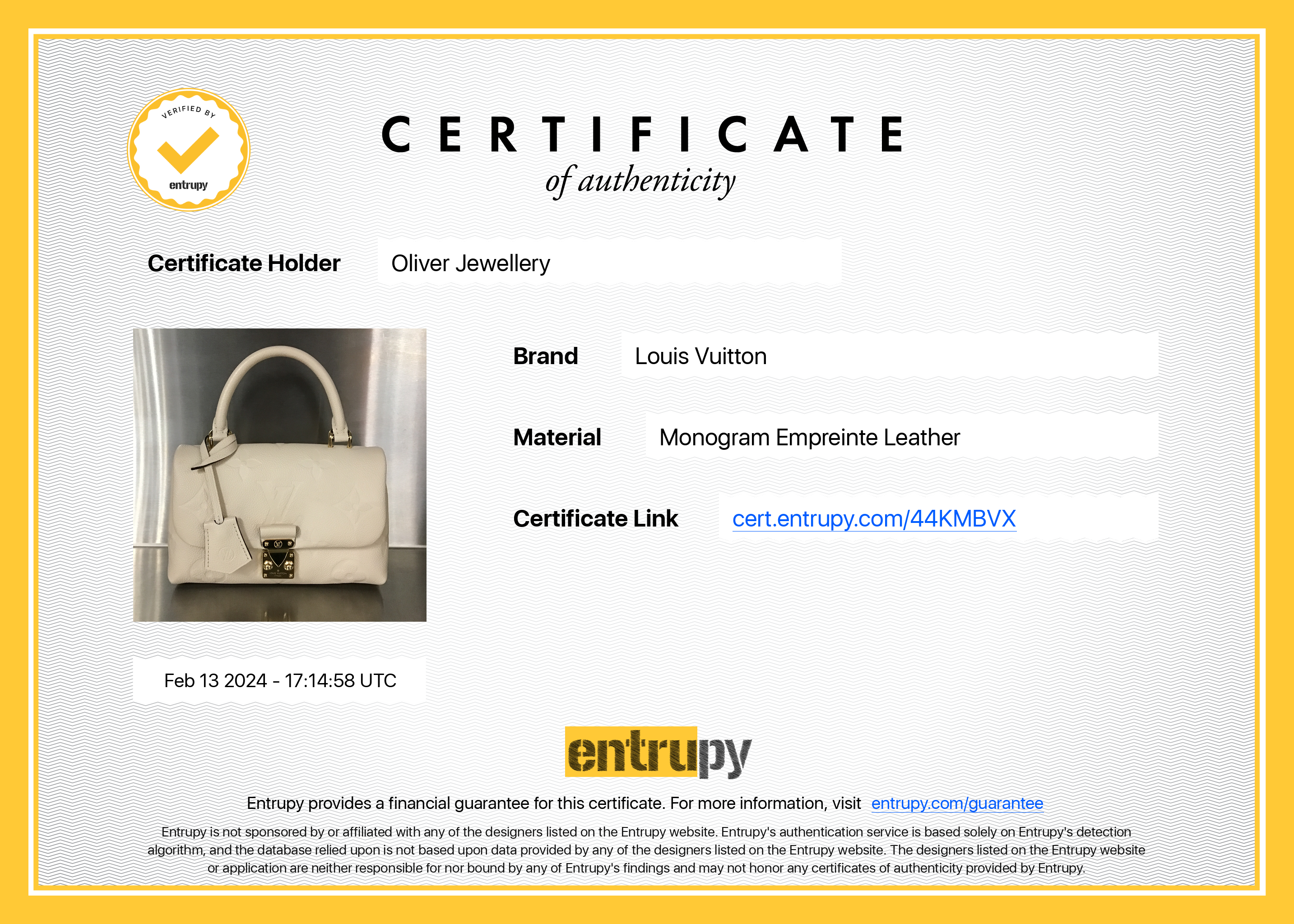 Louis Vuitton 2023 Creme Monogram Empreinte Leather Madeleine BB w/ Strap, Box & Receipt