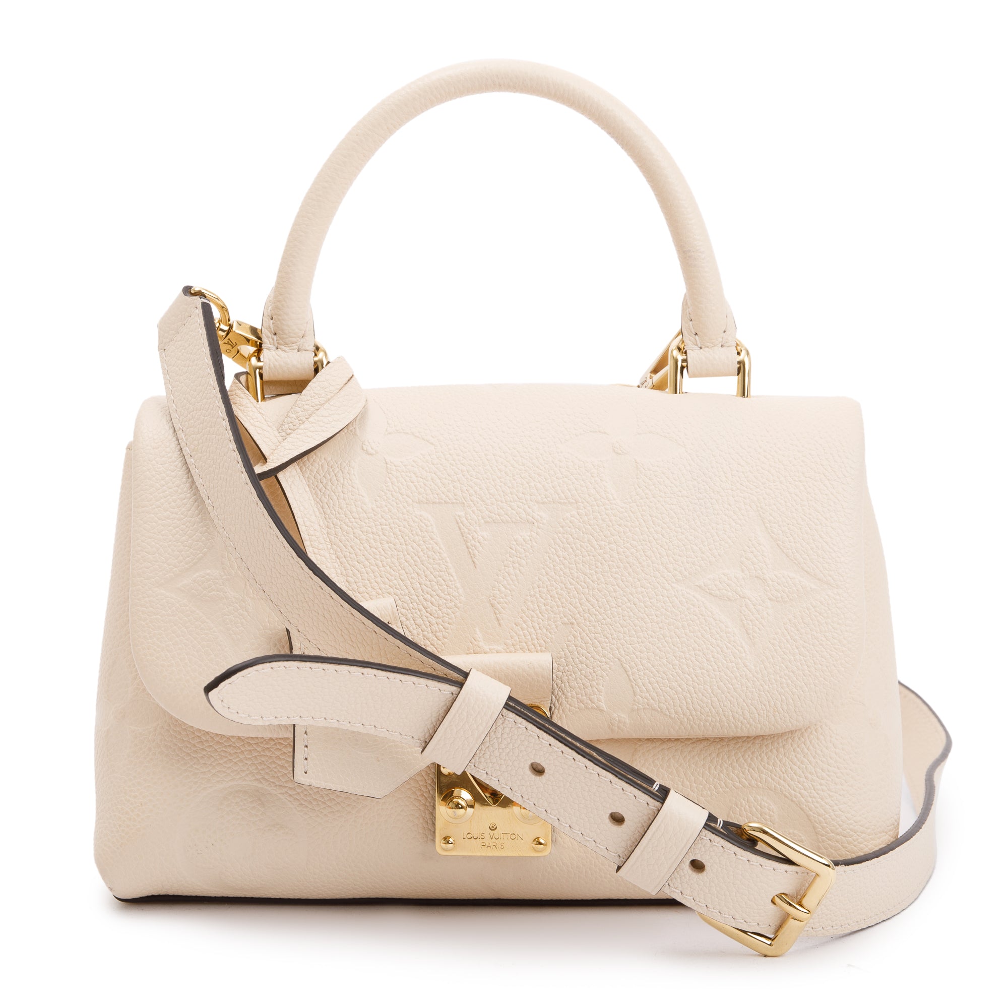 Louis Vuitton 2023 Creme Monogram Empreinte Leather Madeleine BB w/ Strap, Box & Receipt