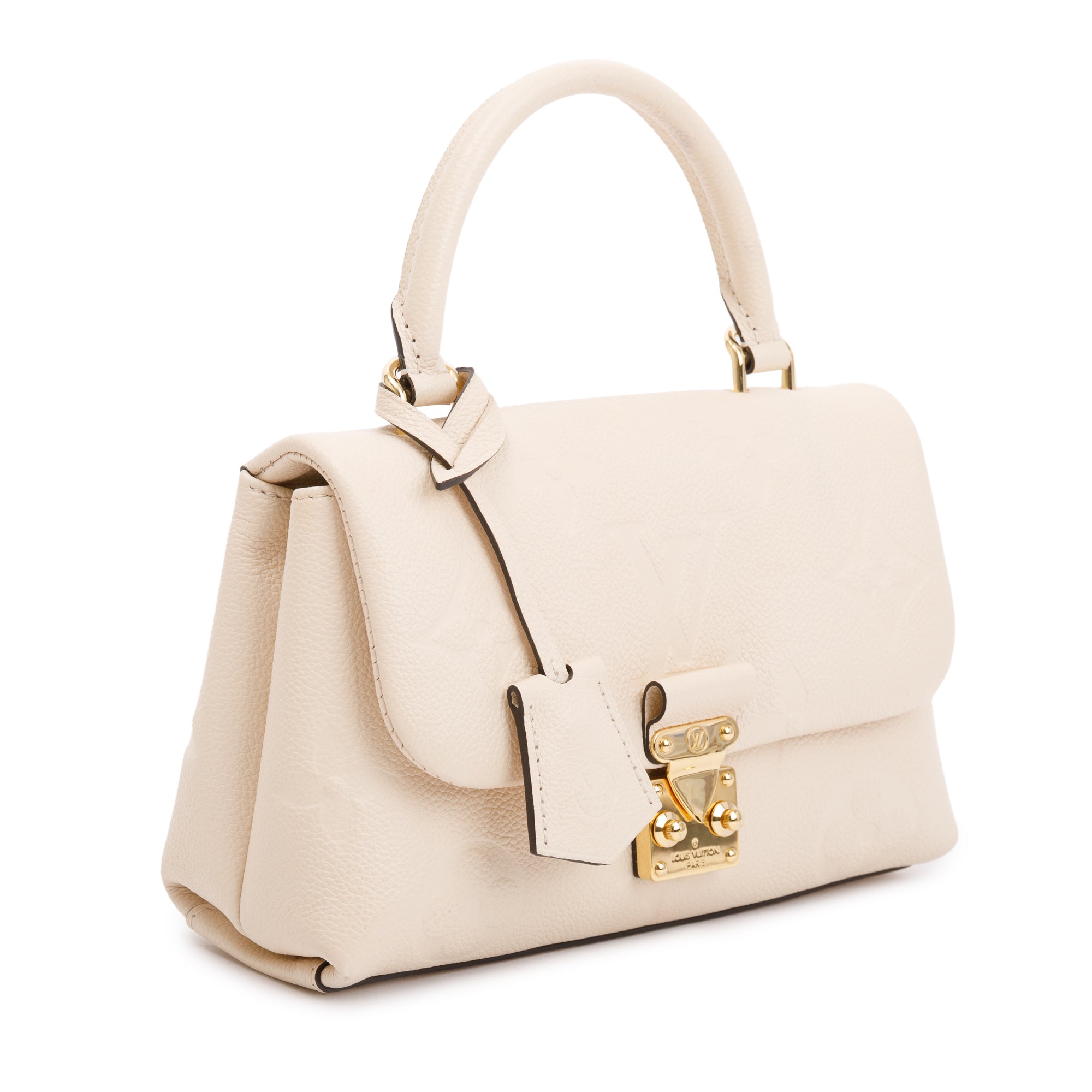 Louis Vuitton 2023 Creme Monogram Empreinte Leather Madeleine BB w/ Strap, Box & Receipt