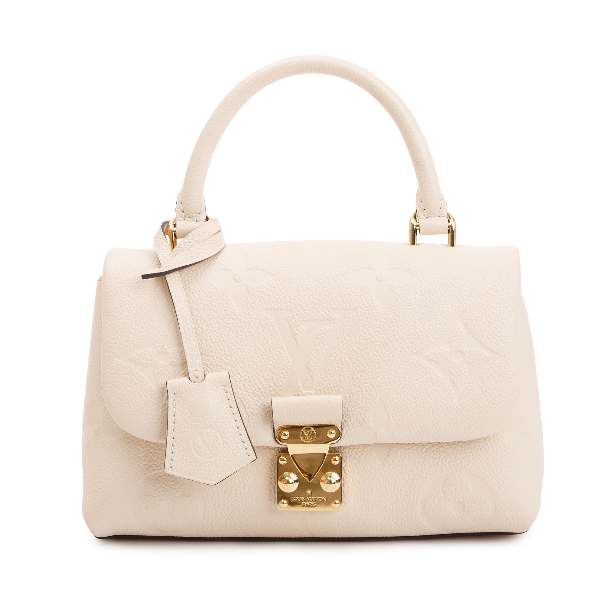 Louis Vuitton 2023 Creme Monogram Empreinte Leather Madeleine BB w/ Strap, Box & Receipt