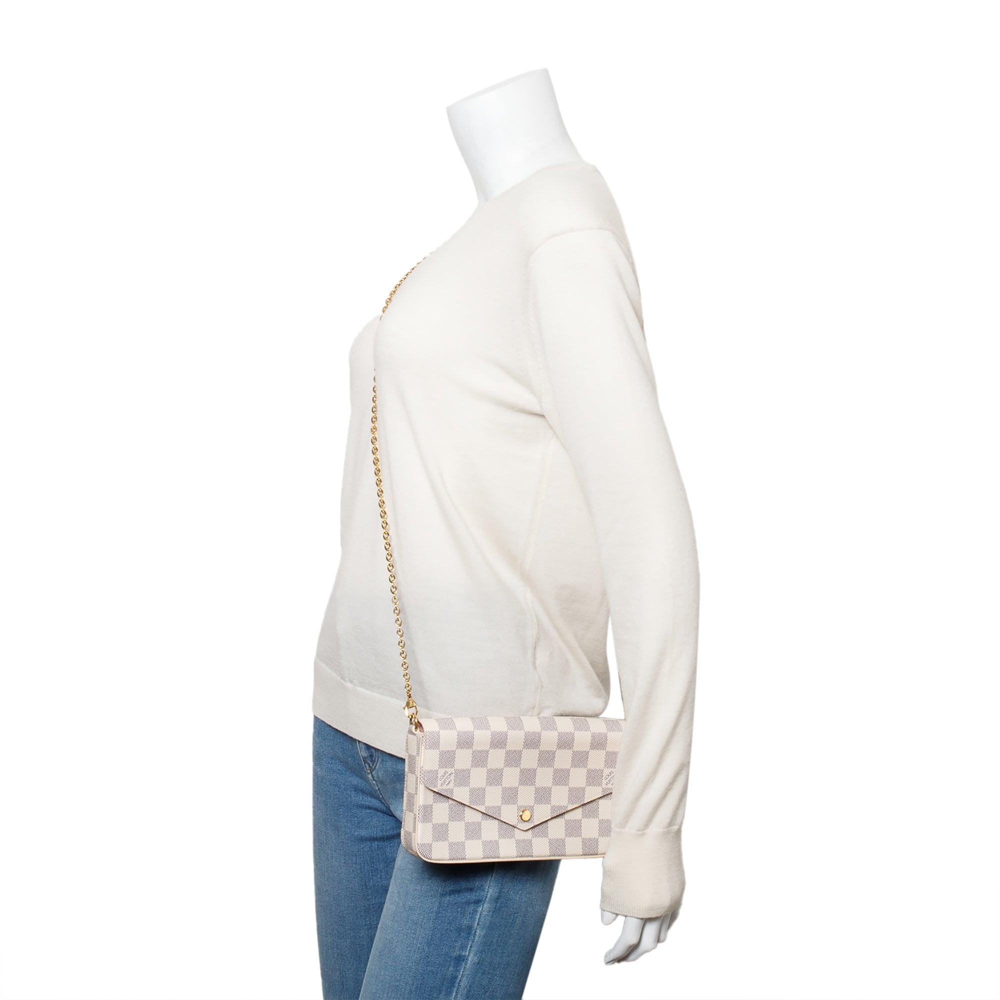 Louis Vuitton 2023 Damier Azur Felicie Pochette w/ Box & Receipt