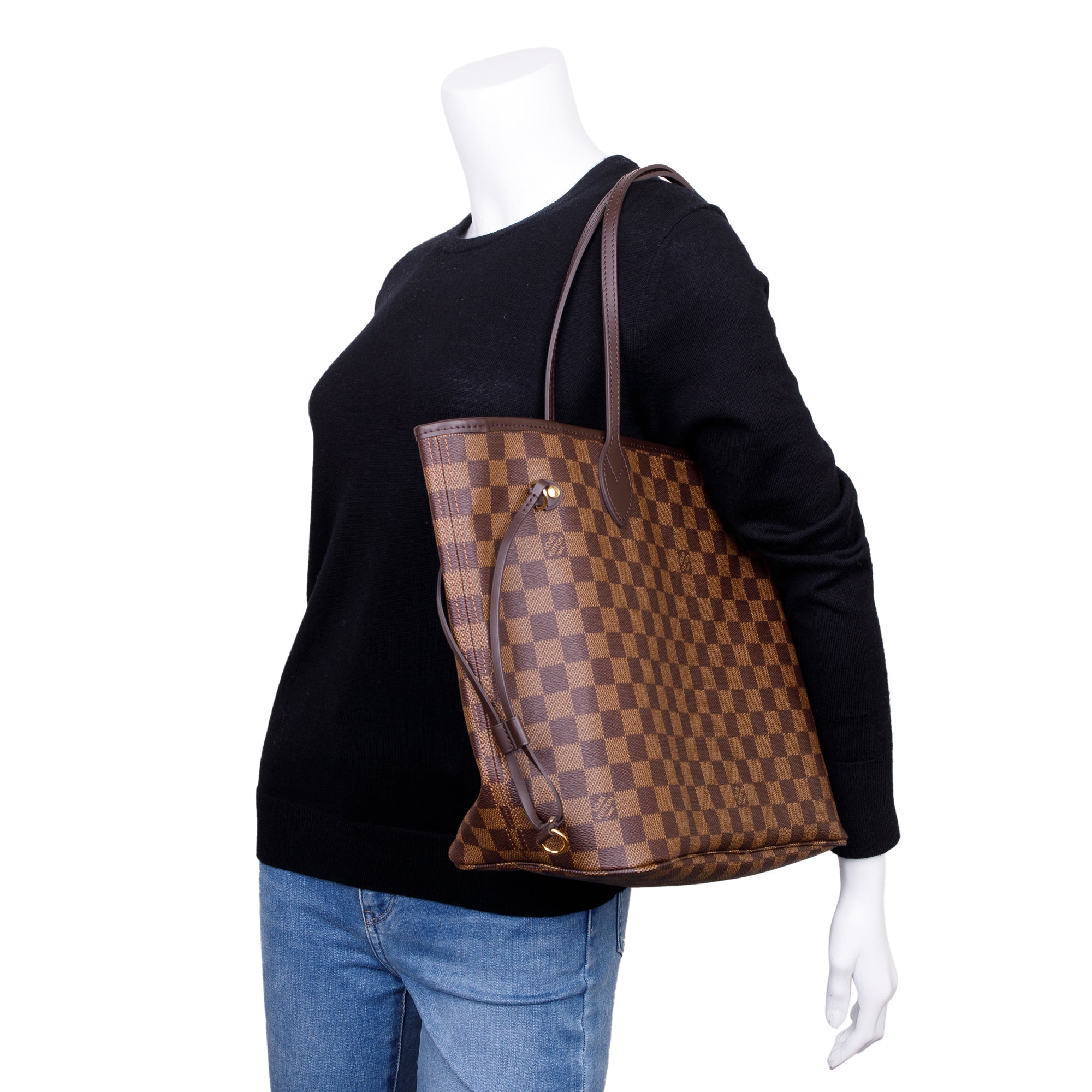 Louis Vuitton 2023 Damier Ebene Neverfull MM w/ Pouch & Box