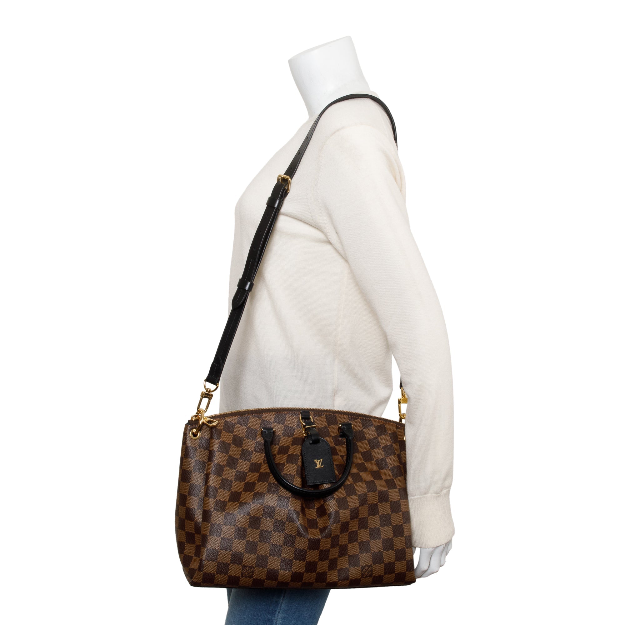 Louis Vuitton 2023 Damier Ebene Odeon Tote MM w/ Strap, Receipt & Box