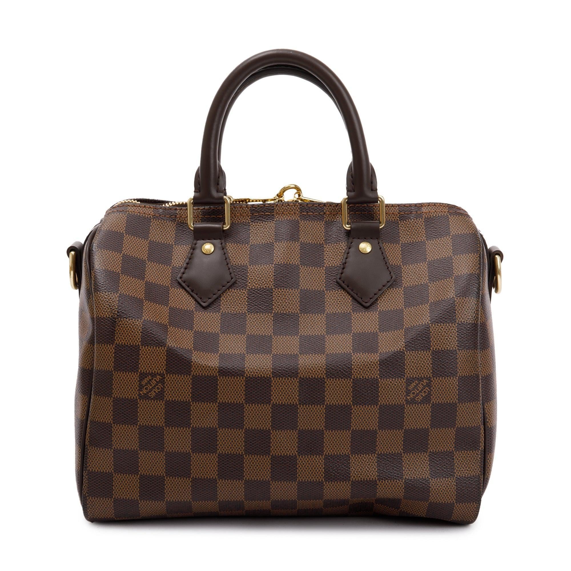 Louis Vuitton 2023 Damier Ebene Speedy Bandouliere 25 w/ Strap, Box & Receipt