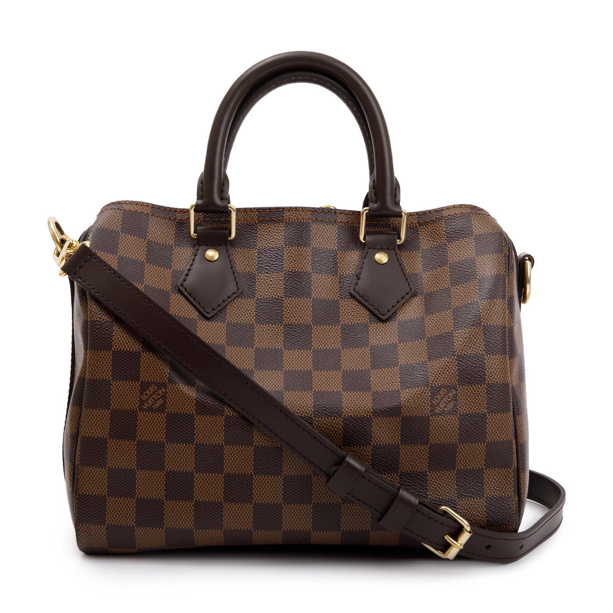 Louis Vuitton 2023 Damier Ebene Speedy Bandouliere 25 w/ Strap, Box & Receipt