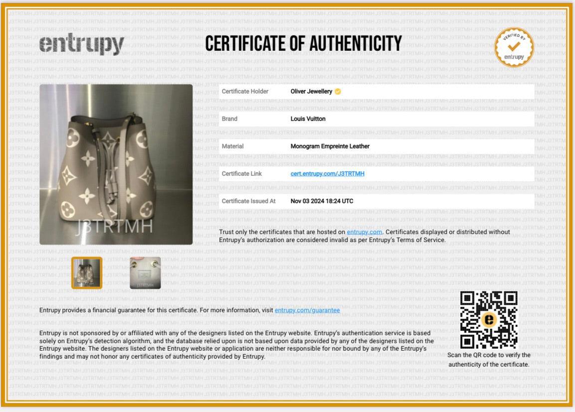 Louis Vuitton 2023 Dove/Creme Bicolor Monogram Empreinte Leather Neonoe MM w/ Pouch