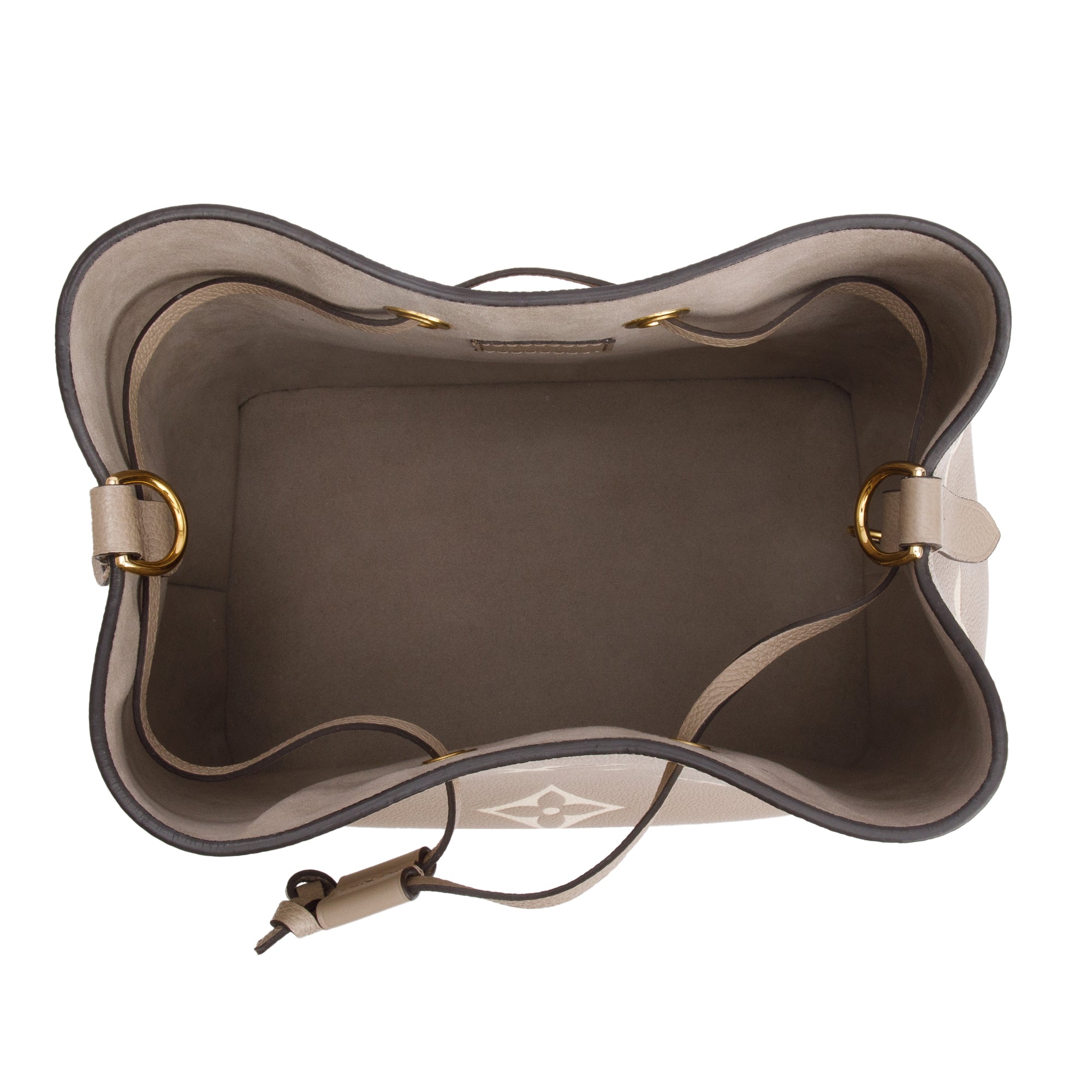 Louis Vuitton 2023 Dove/Creme Bicolor Monogram Empreinte Leather Neonoe MM w/ Pouch