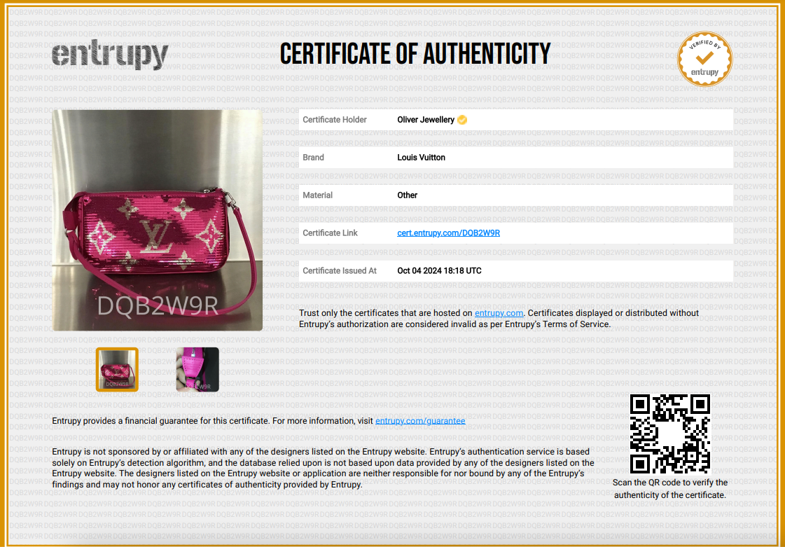 Louis Vuitton 2023 Fuchsia Silver Monogram Giant Sequins Pochette Accessoires w/ Receipt