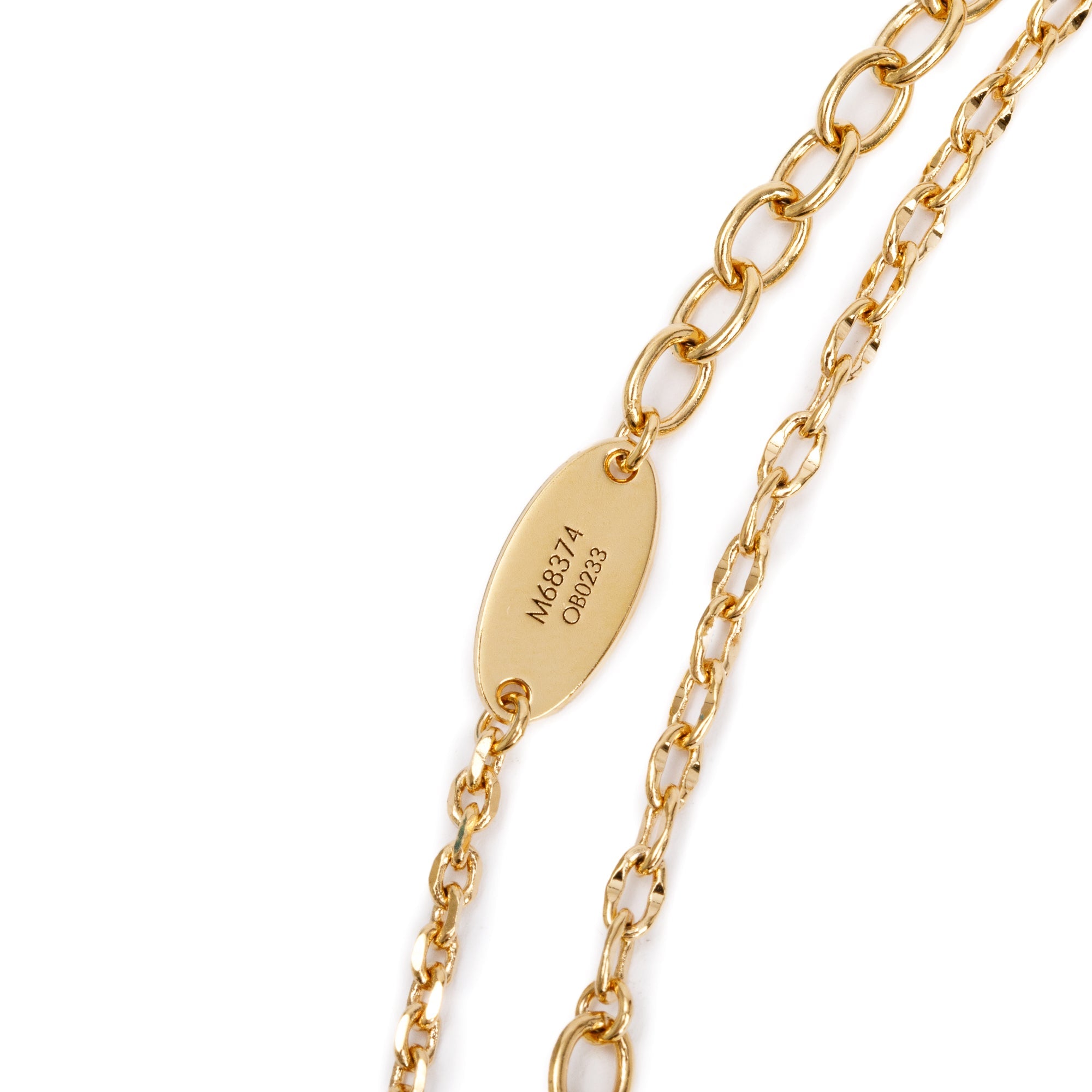 Louis Vuitton 2023 Gold Plated Crystal Blooming Strass Double Strand Necklace w/ Box & Receipt