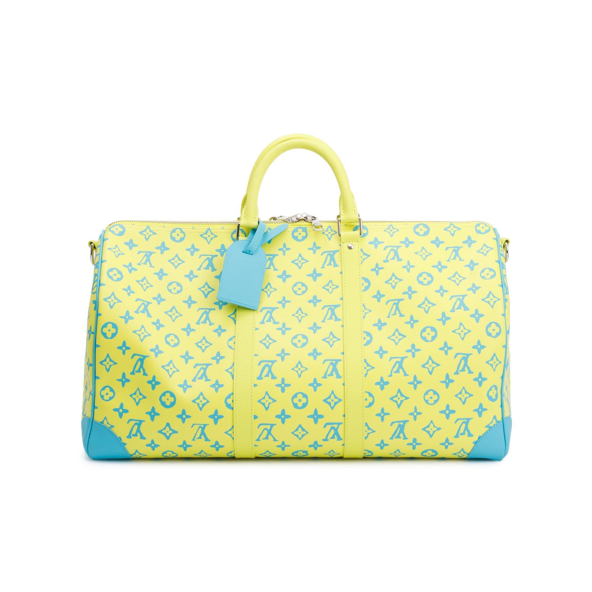 Louis Vuitton 2023 Lime Monogram Playground Keepall Bandouliere 50