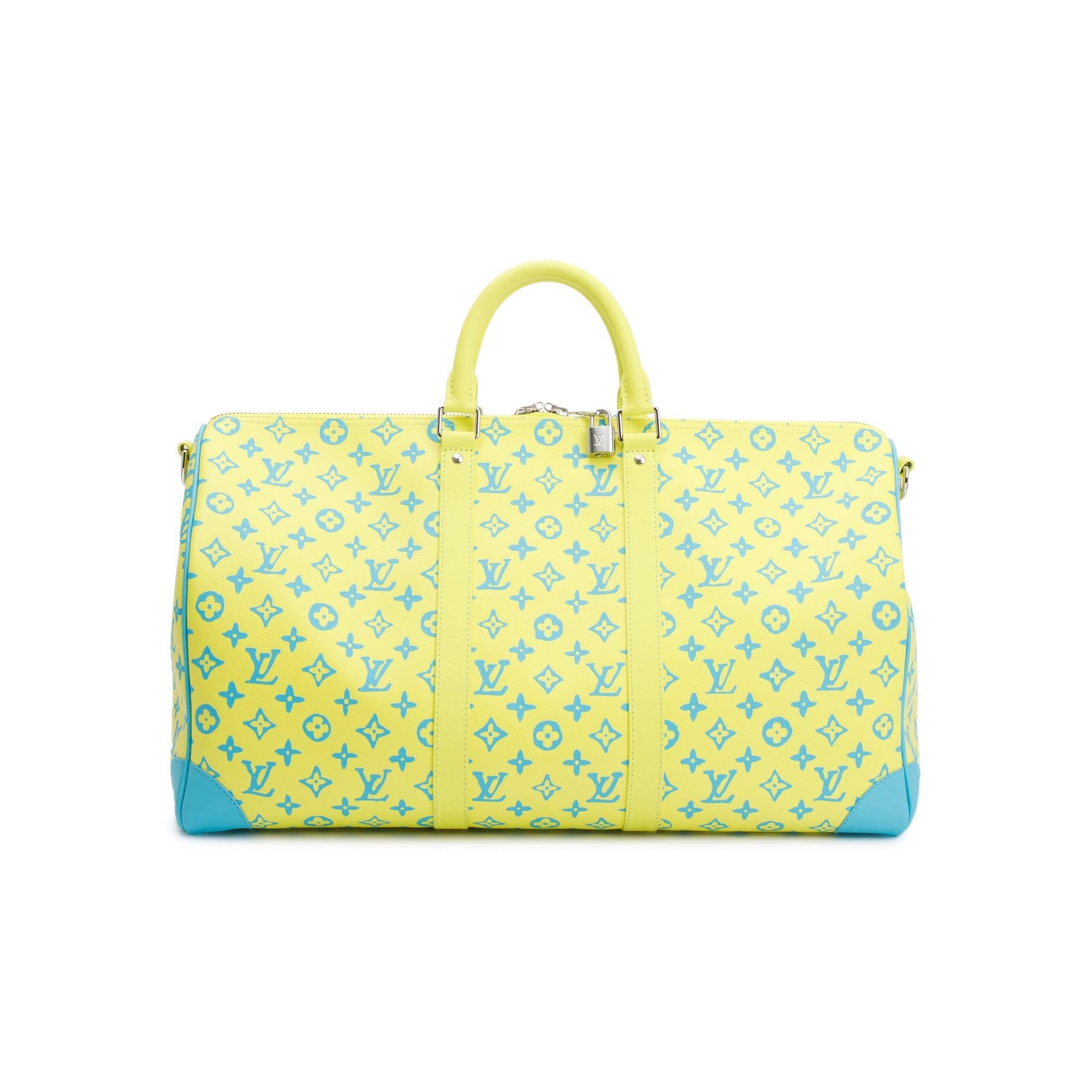 Louis Vuitton 2023 Lime Monogram Playground Keepall Bandouliere 50