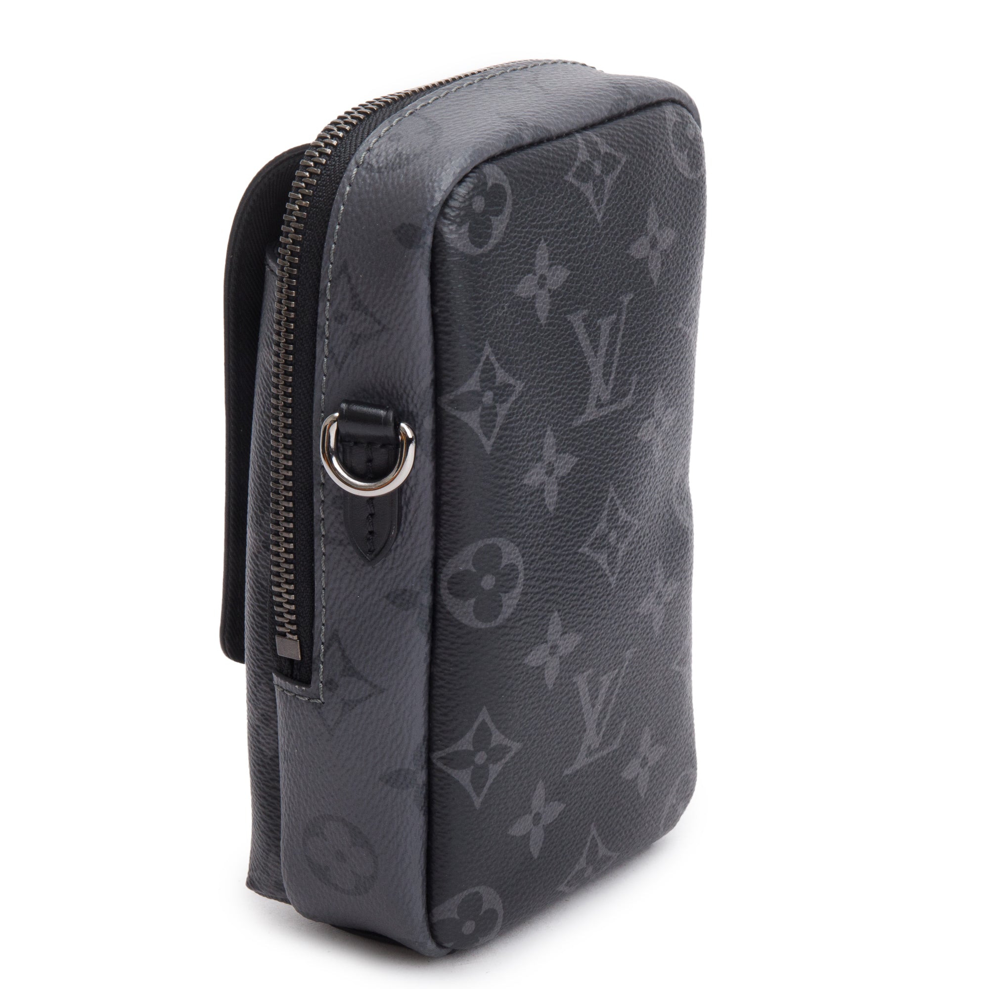 Louis Vuitton 2023 Monogram Eclipse Double Phone Pouch NM w/ Strap, Box & Receipt