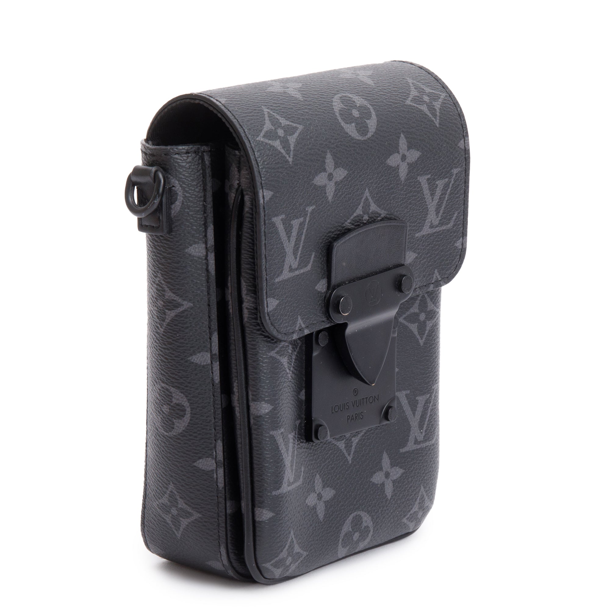 Louis Vuitton 2023 Monogram Eclipse S-Lock Verticle Wearable Wallet w/ Box