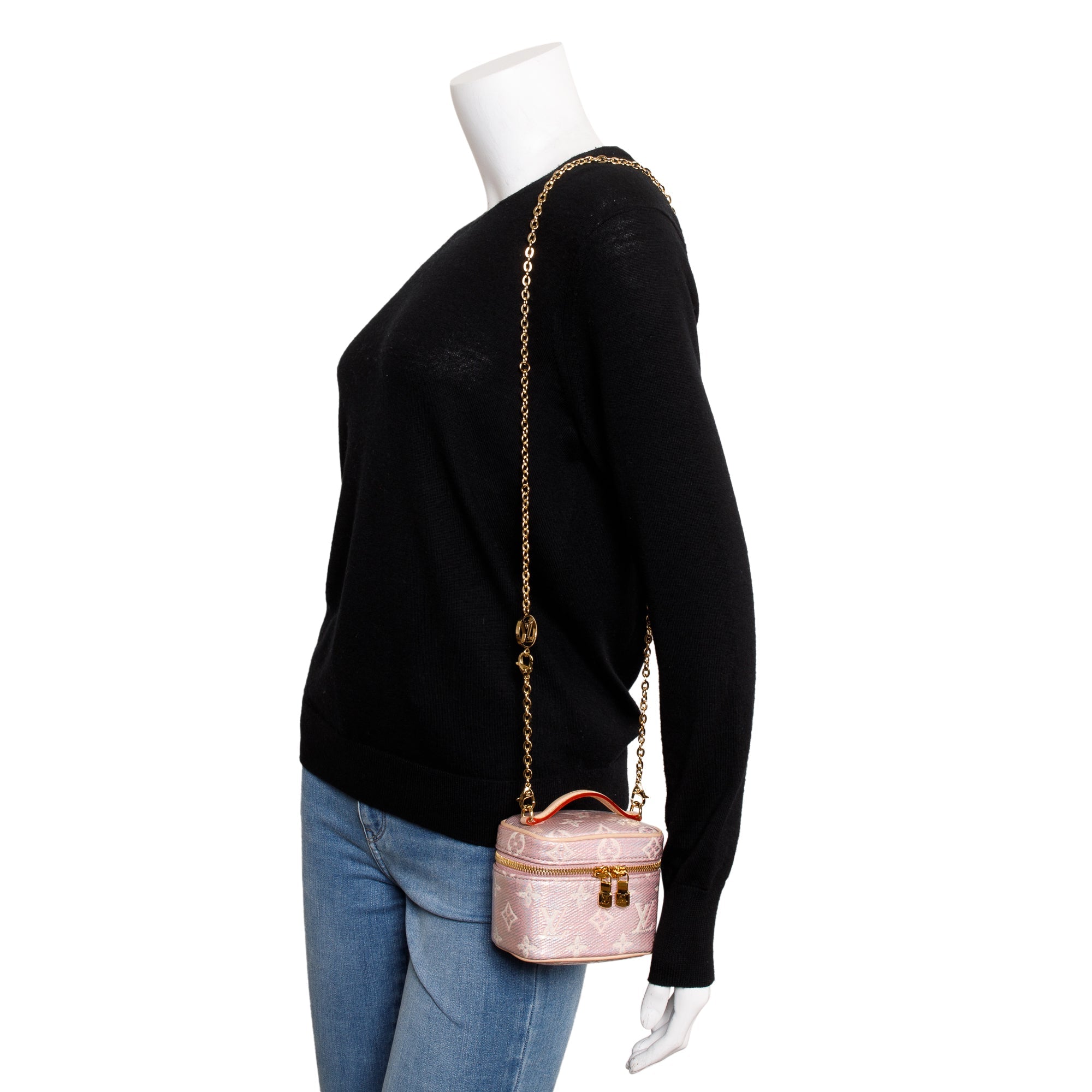 Louis Vuitton 2023 Pink Monoglam Canvas Micro Vanity w/ Box & Receipt