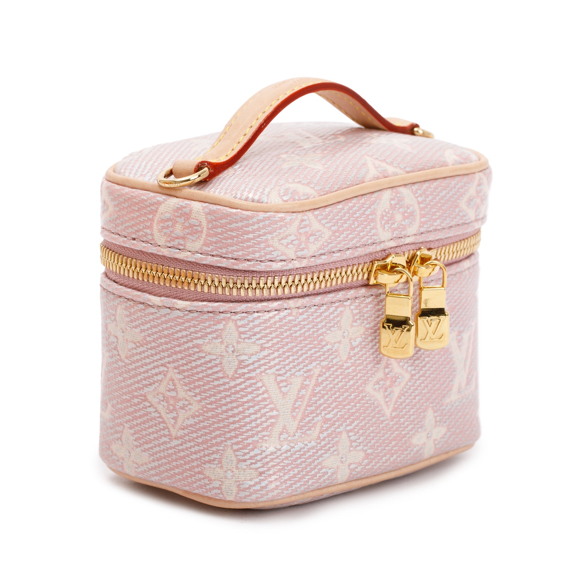 Louis Vuitton 2023 Pink Monoglam Canvas Micro Vanity w/ Box & Receipt