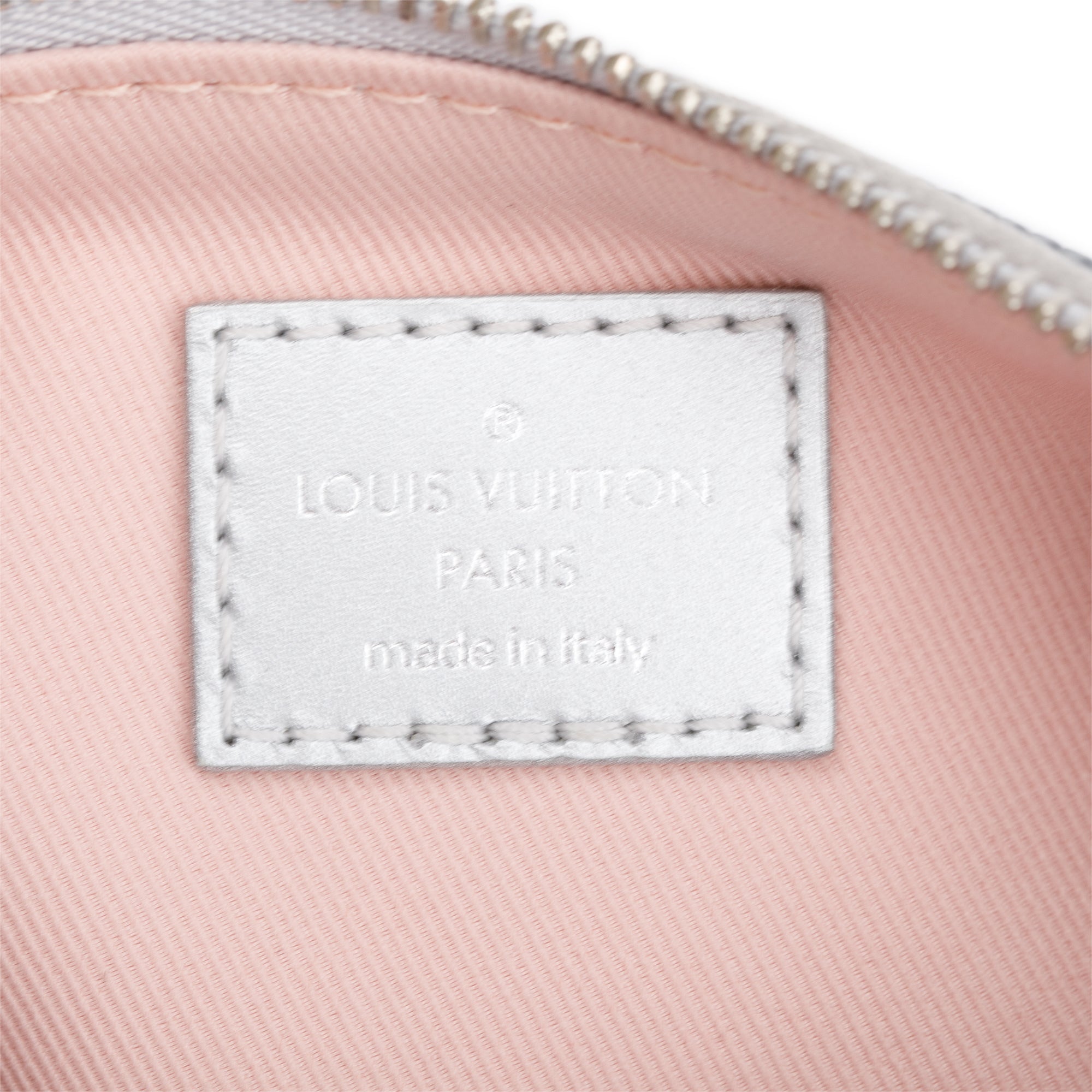 Louis Vuitton 2023 Silver Rose Monogram Giant Sequins Papillon Pouch w/ Straps, Receipt & Box