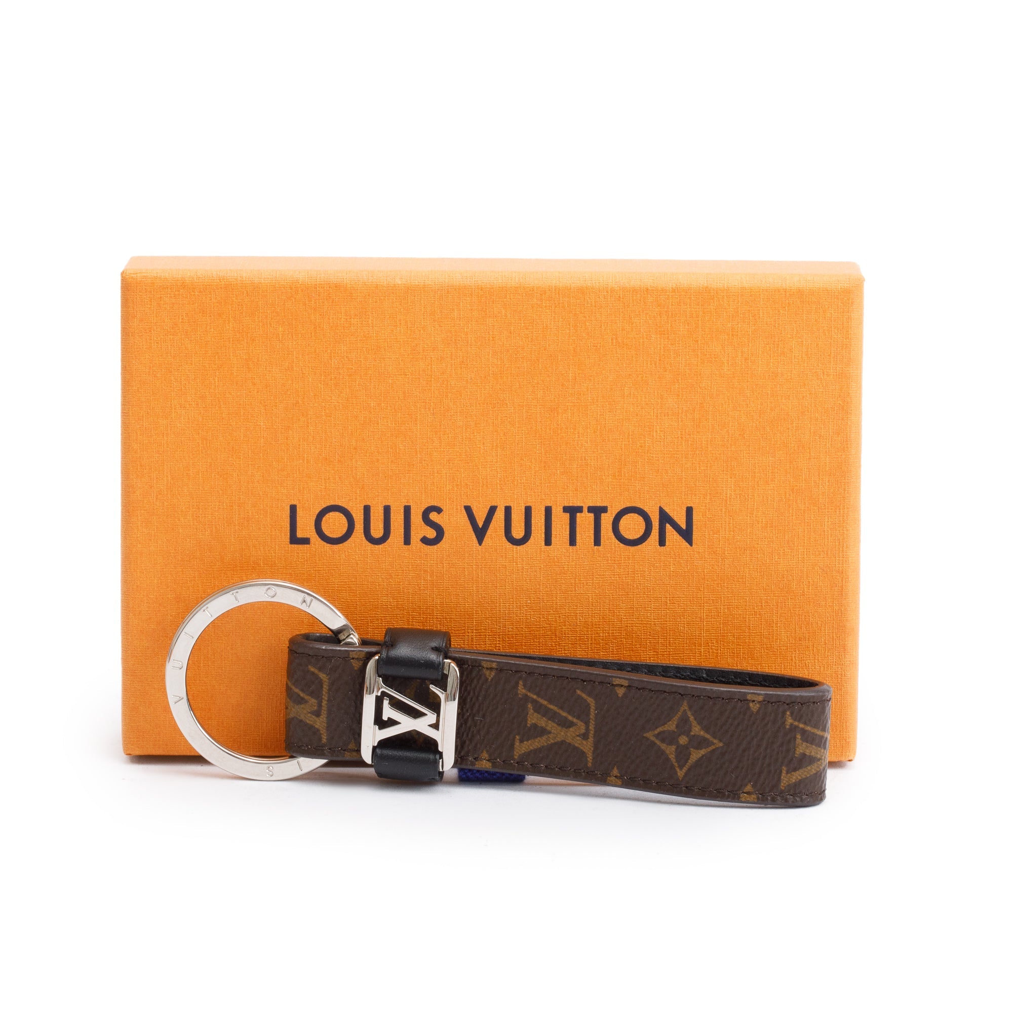 Louis Vuitton 2023 Silver-Tone Metal Monogram Macassar Dragonne Key Holder w/ Box